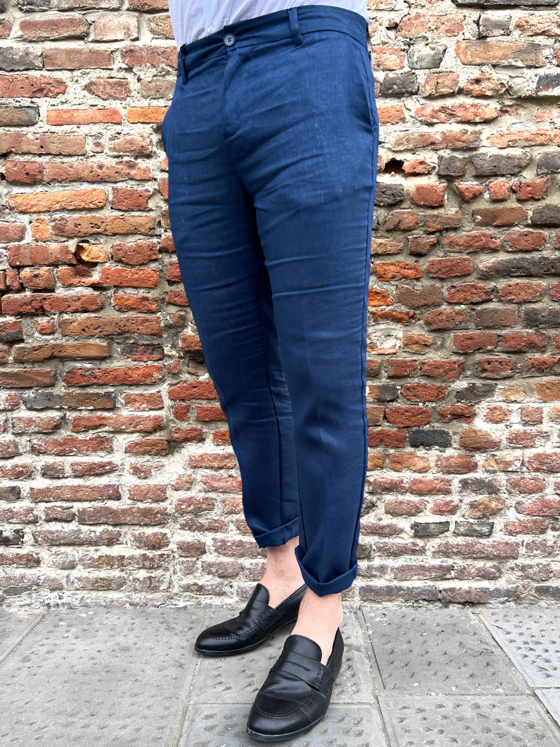 Pantalone Over-d Lino Blu P37 (9097930047828)