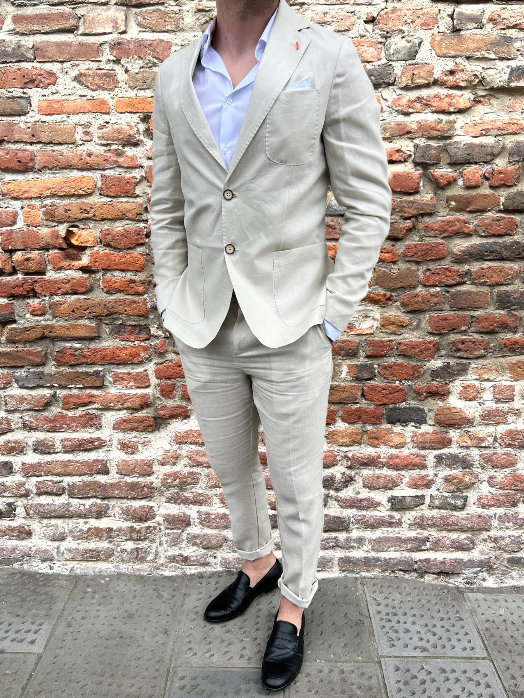 Pantalone Over-d Lino Sabbia P37 (9097928147284)