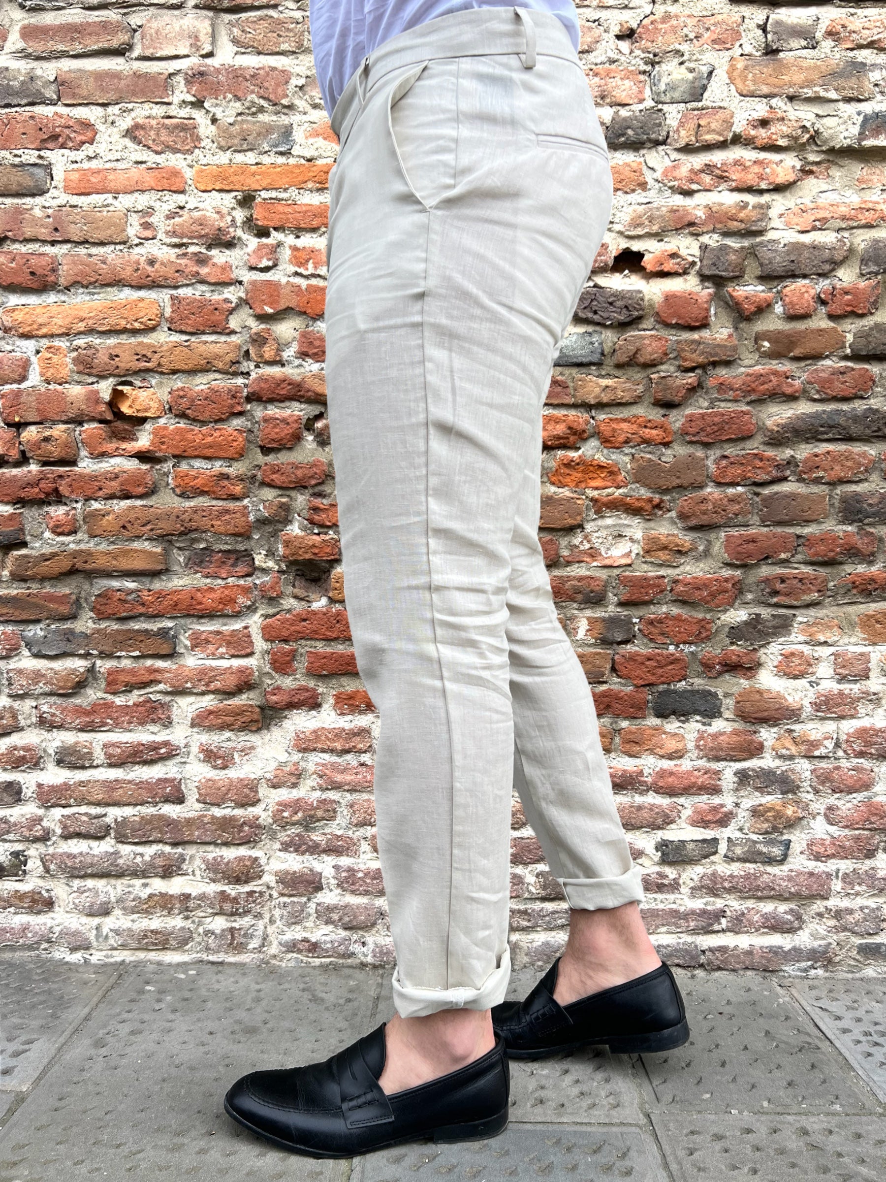 Pantalone Over-d Lino Sabbia P37 (9097928147284)