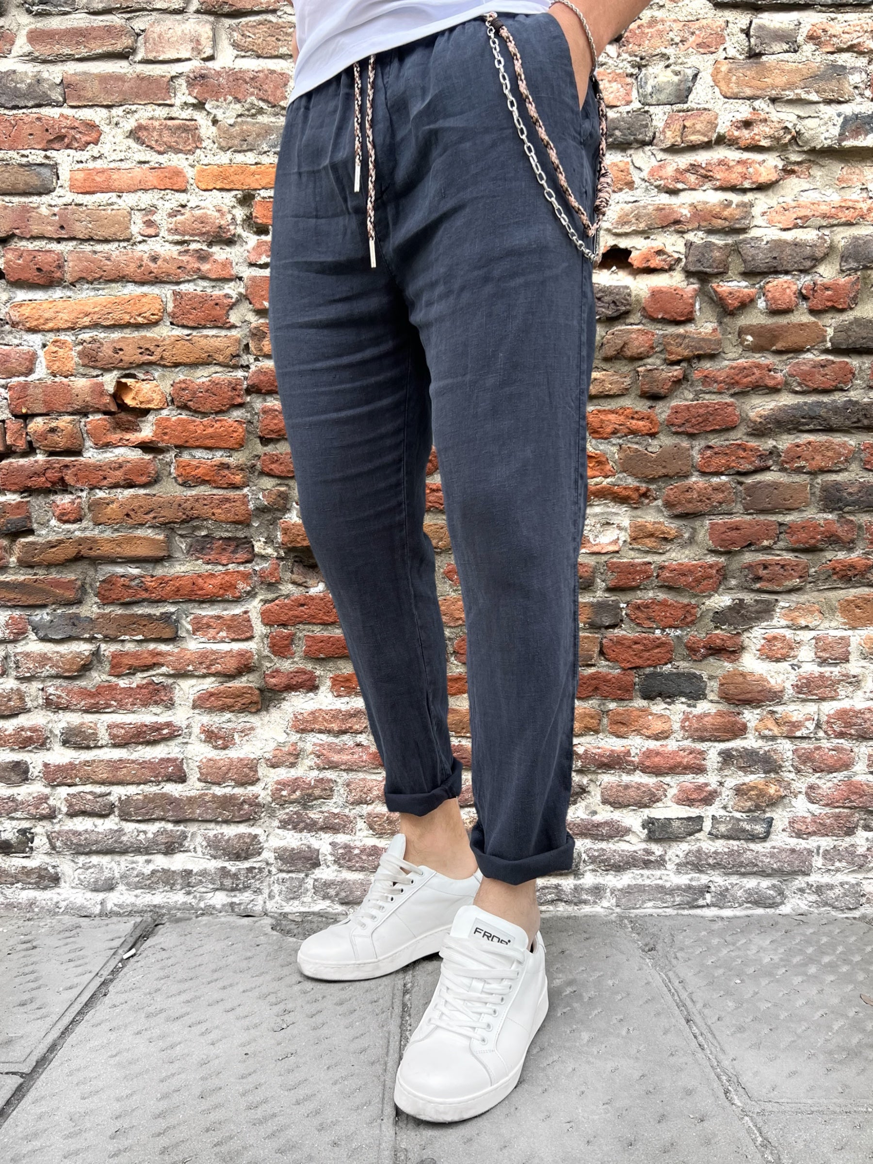 Pantalaccio Gianni Lupo Lino Blu 3270 (9157326274900) (11935569740116)