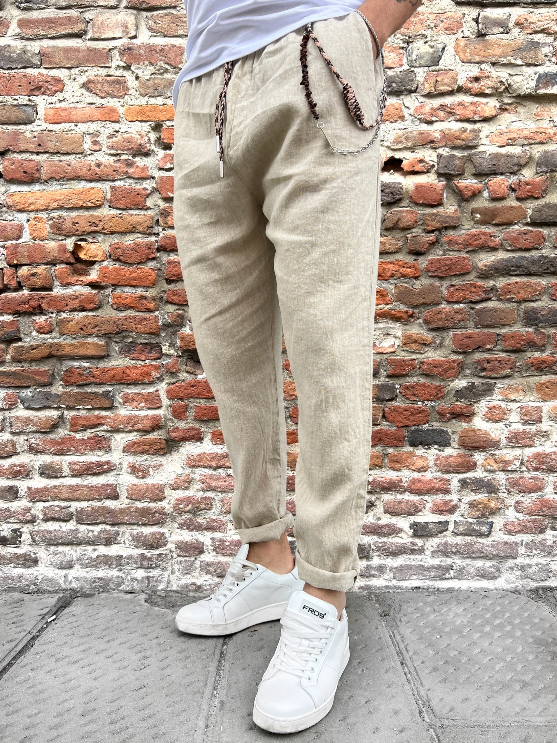 Pantalaccio Gianni Lupo Lino Beige 3270 (9157322539348) (11935575834964)