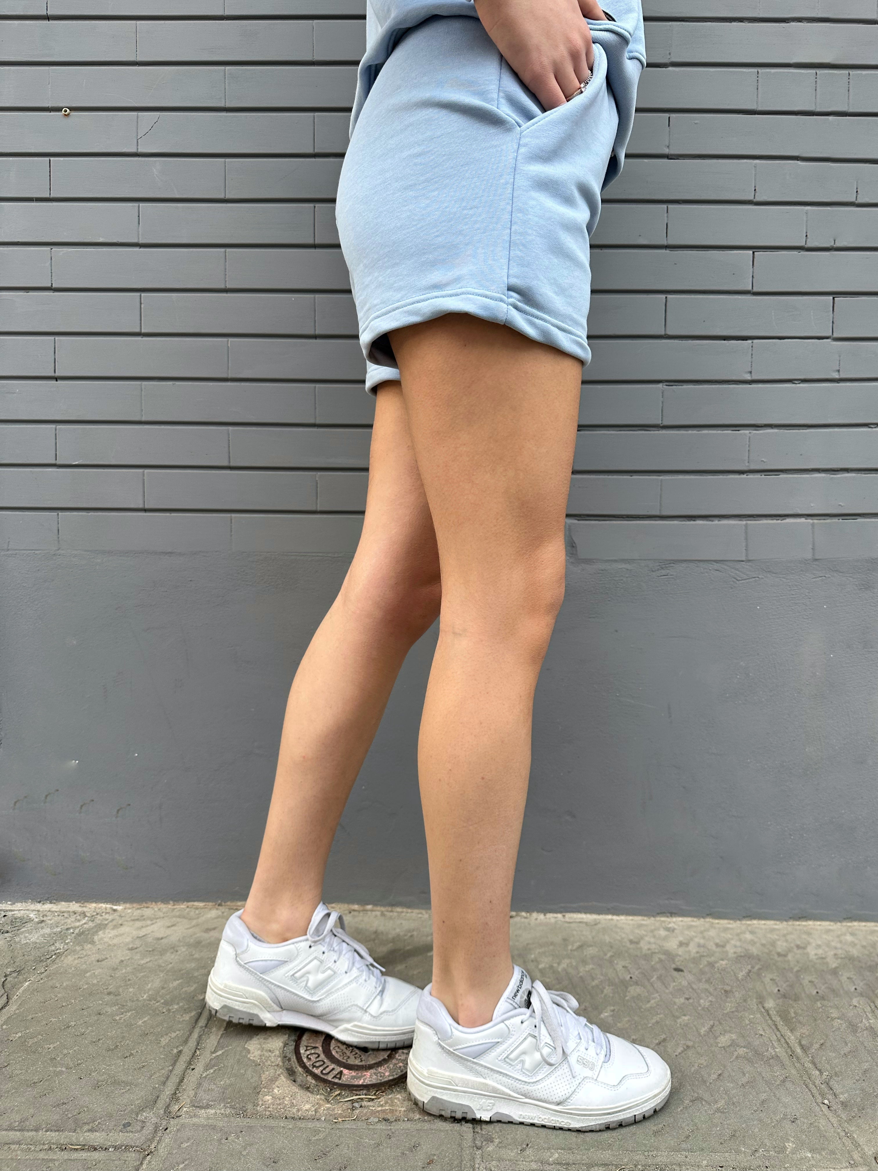 Short Berna Felpa Azzurro (7158207086645)