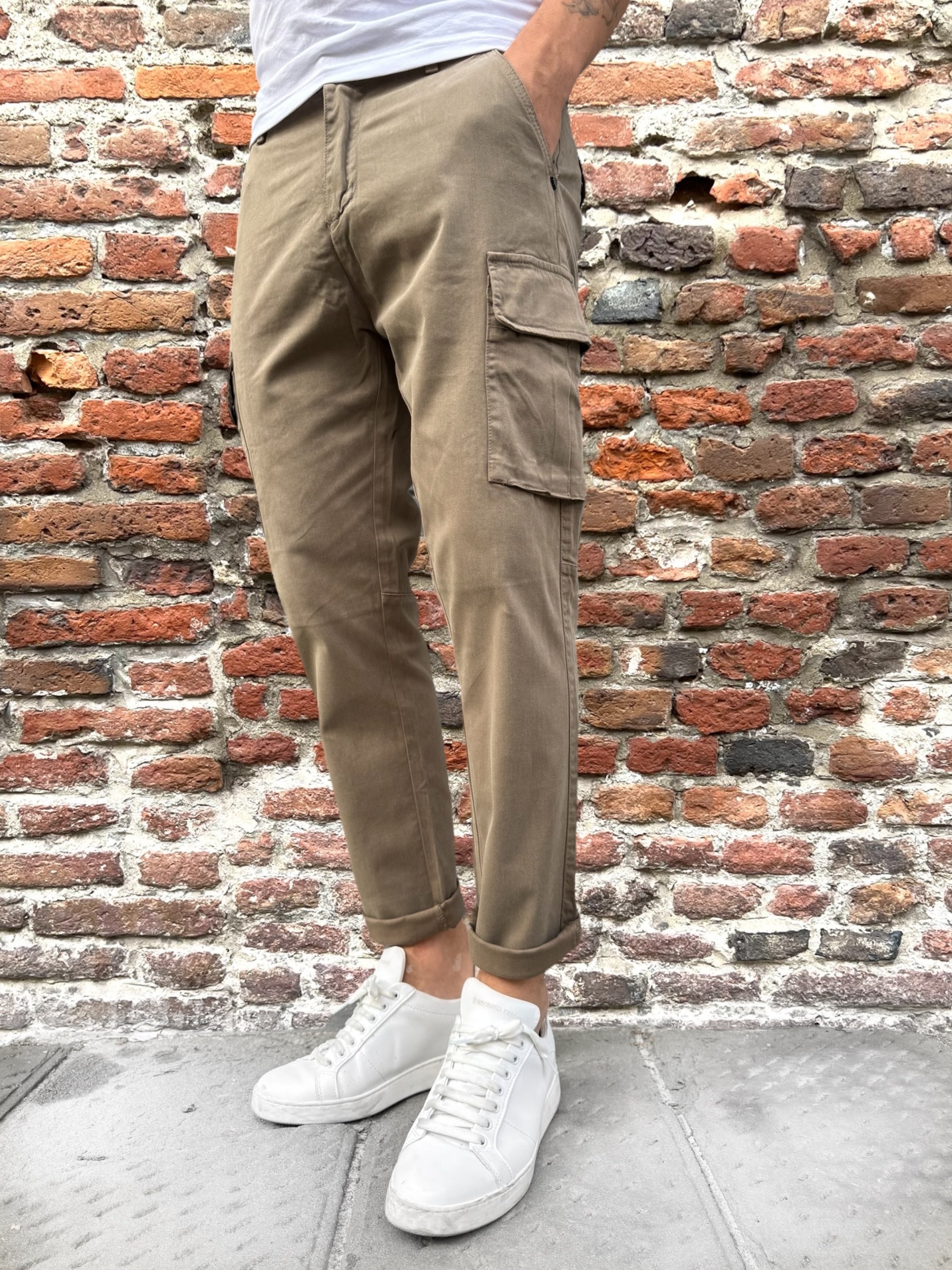 Pantalone Gianni Lupo Cargo Fango 326 (12247708893524)