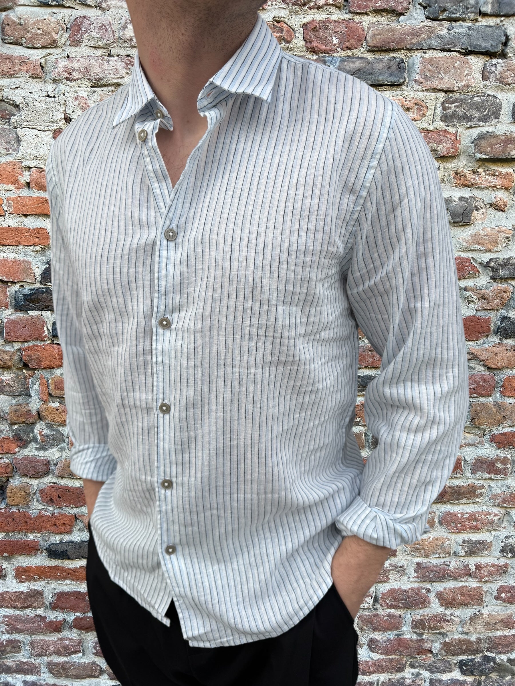 Camicia Hamaki-Ho Colletto Bi-Riga Celeste 1265 (11893572731220)