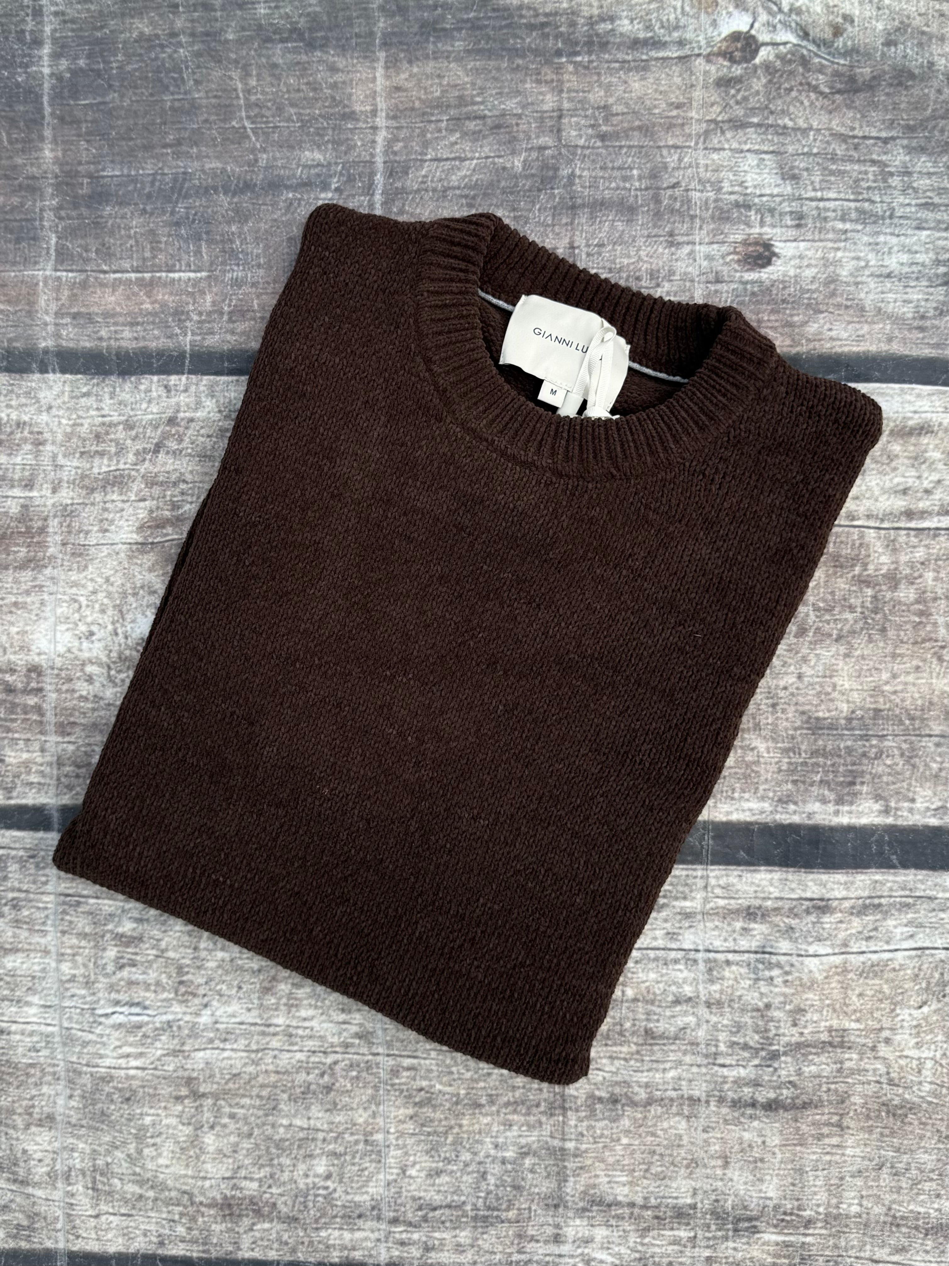 Maglione Gianni Lupo Ciniglia Coffee 535 (12227807019348)