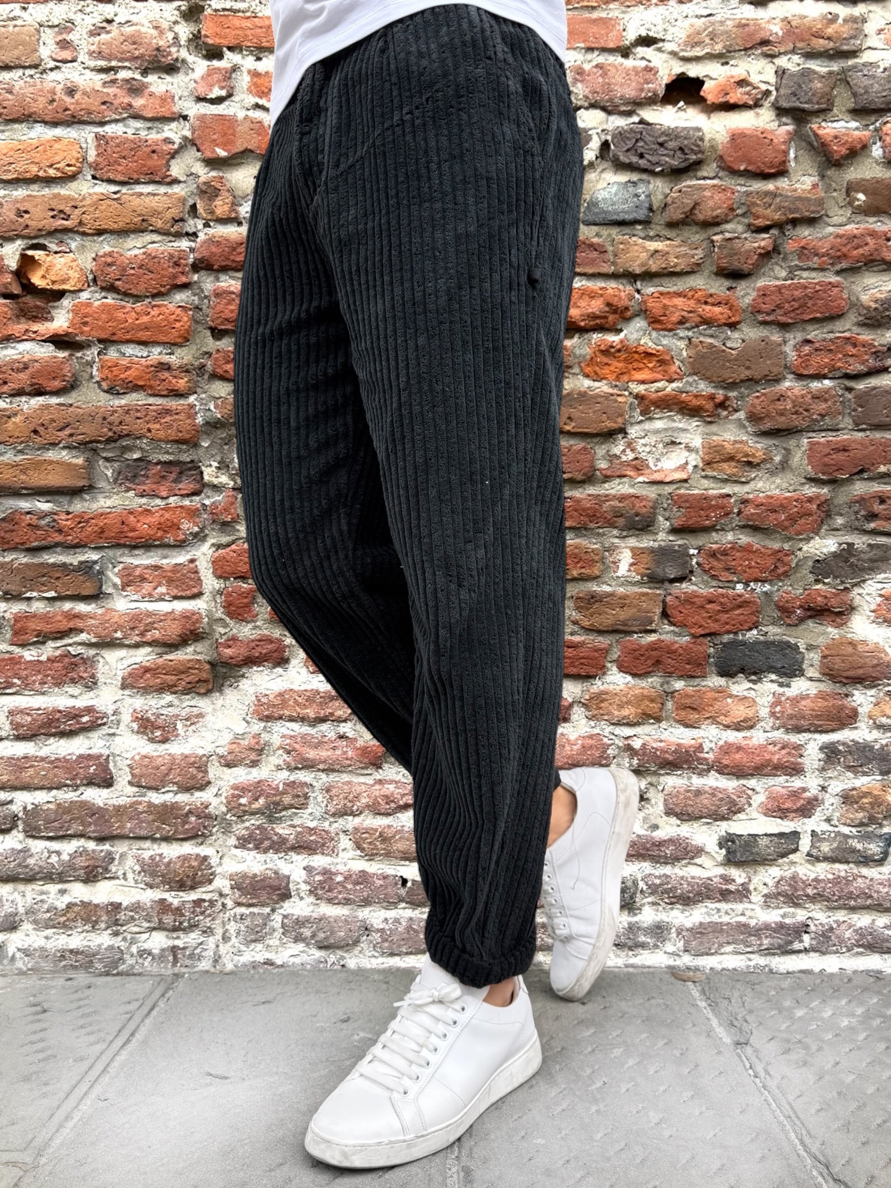 Pantalone Block Eleven Velluto Canvas Nero (12242337169748)