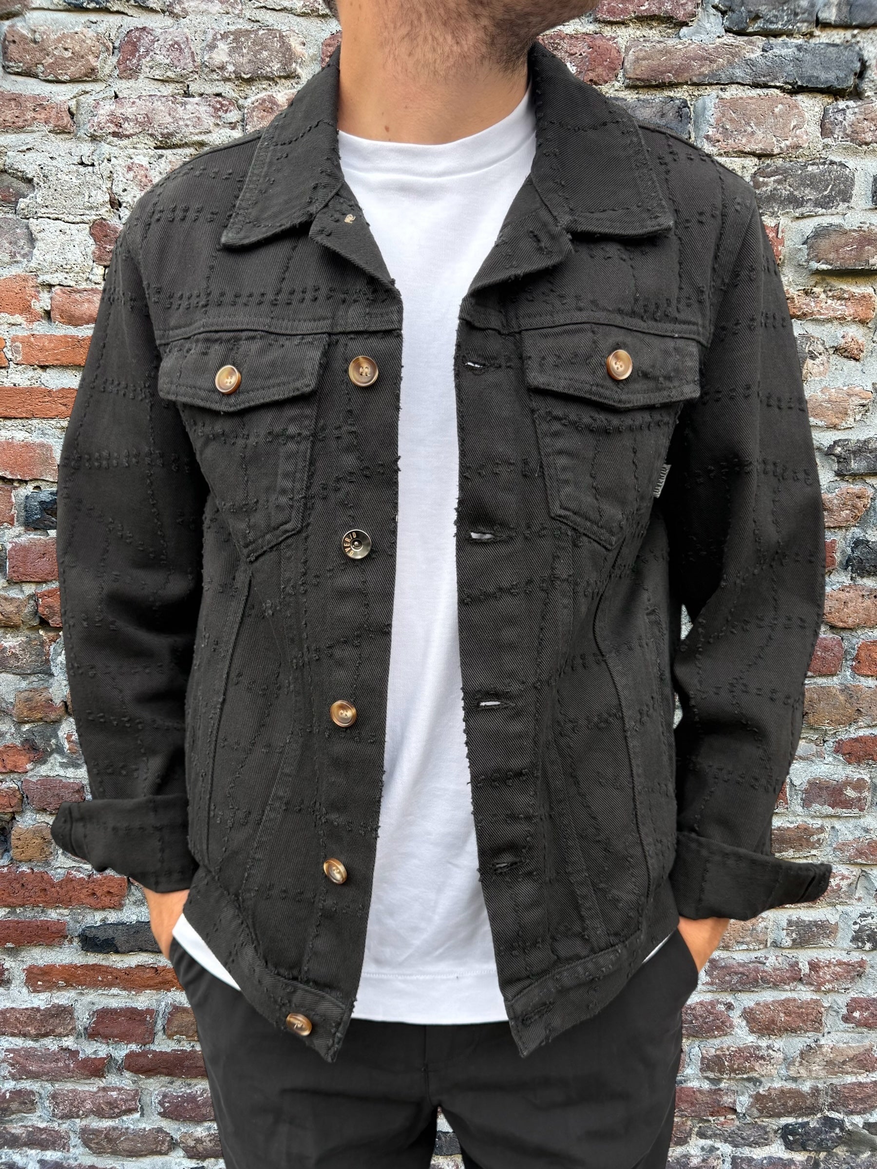 Giacchetto Jeans Over-D  Trucker Nero J48 (12267232657748)