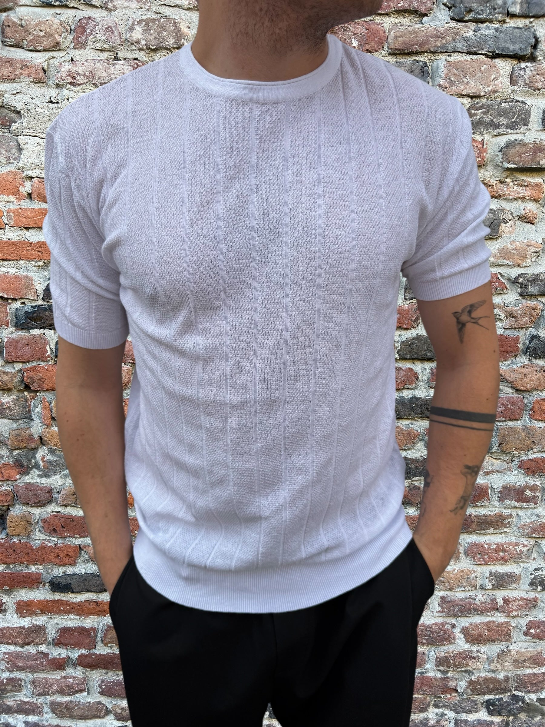 T-shirt Hamaki-Ho Rigata Bianca 3148 (12068500799828)