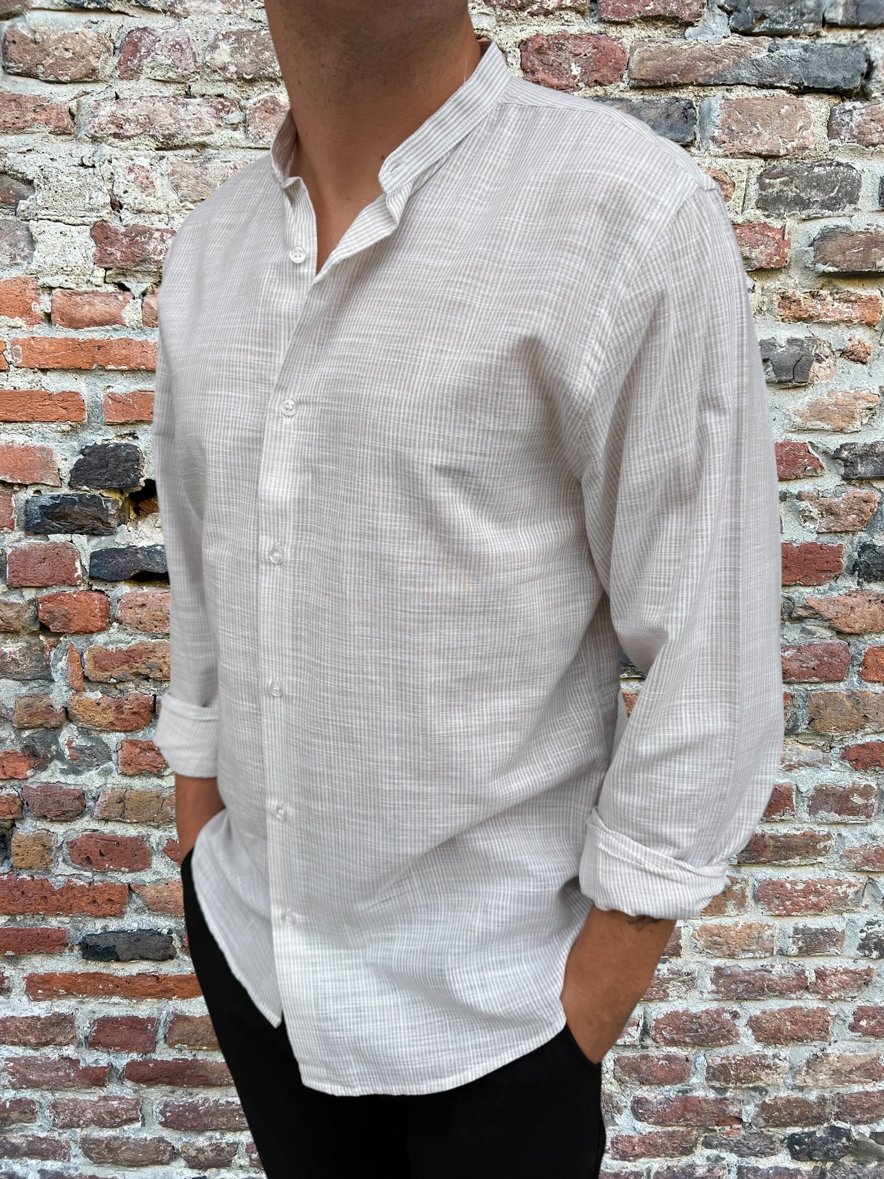 Camicia Why Not Brand Rigata Beige K58 (12154586890580)