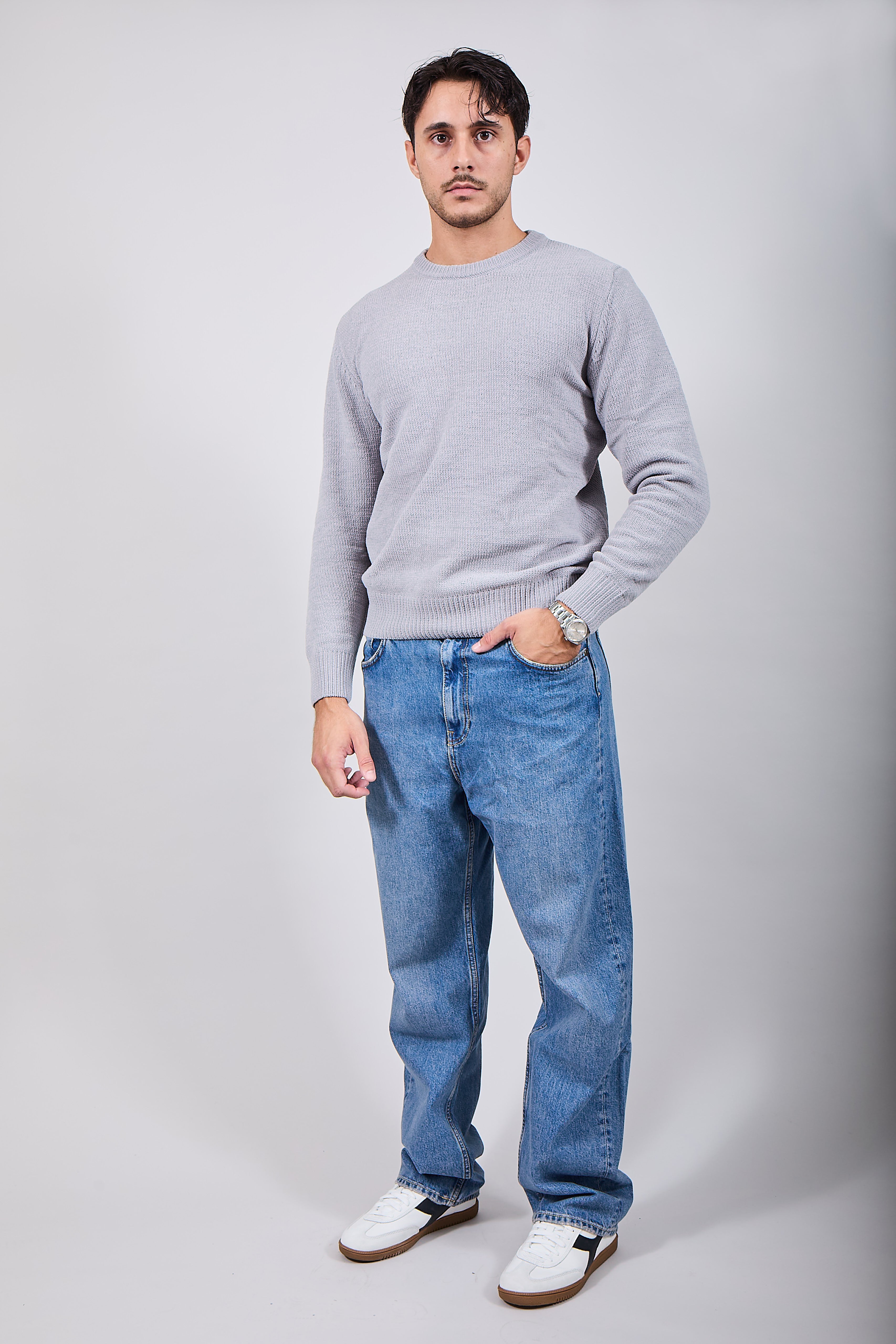 Maglione Gianni Lupo Ciniglia Grigio 535 (12245638644052)