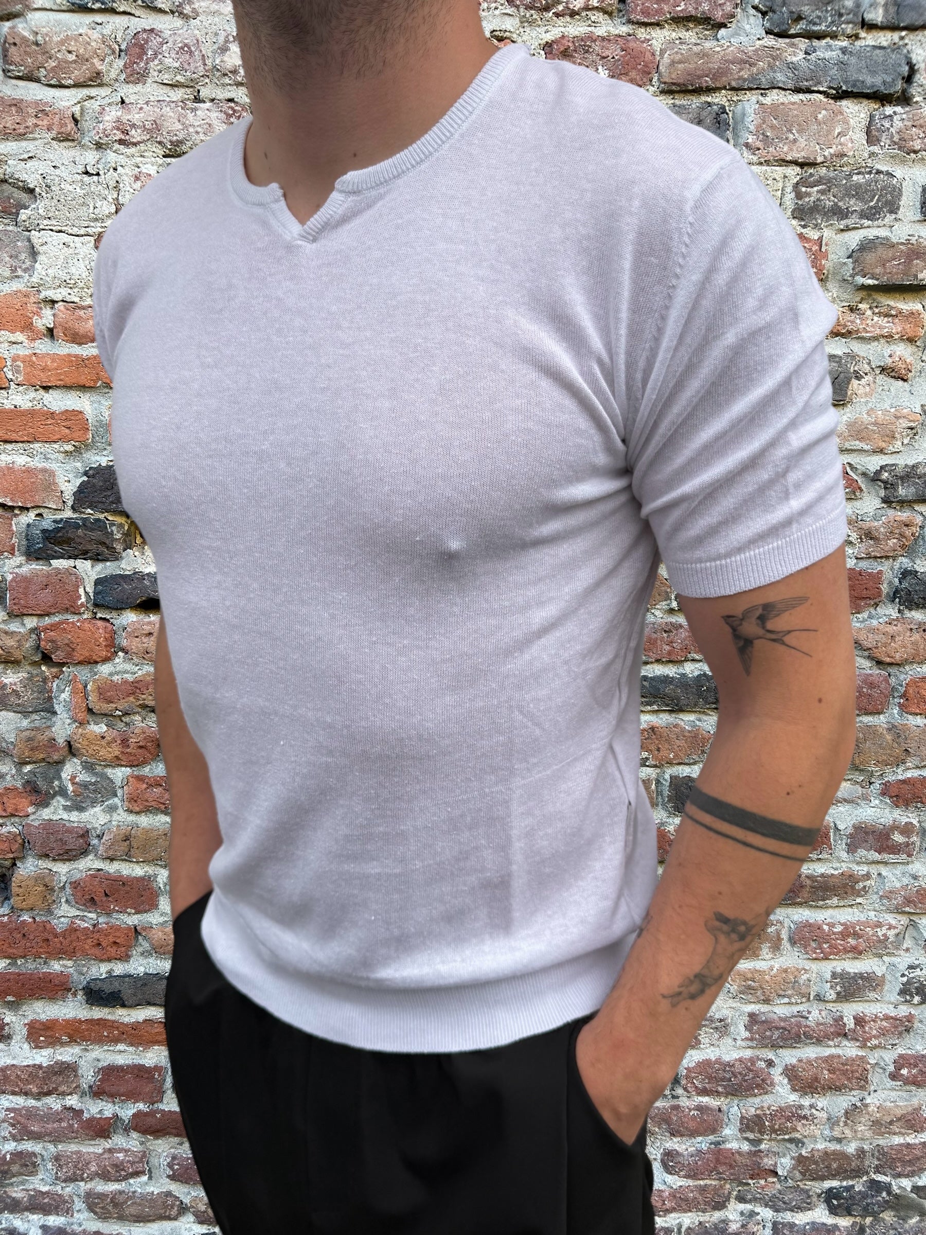 T-shirt Hamaki-ho Misto Lino Bianca 3150 (12020640612692)