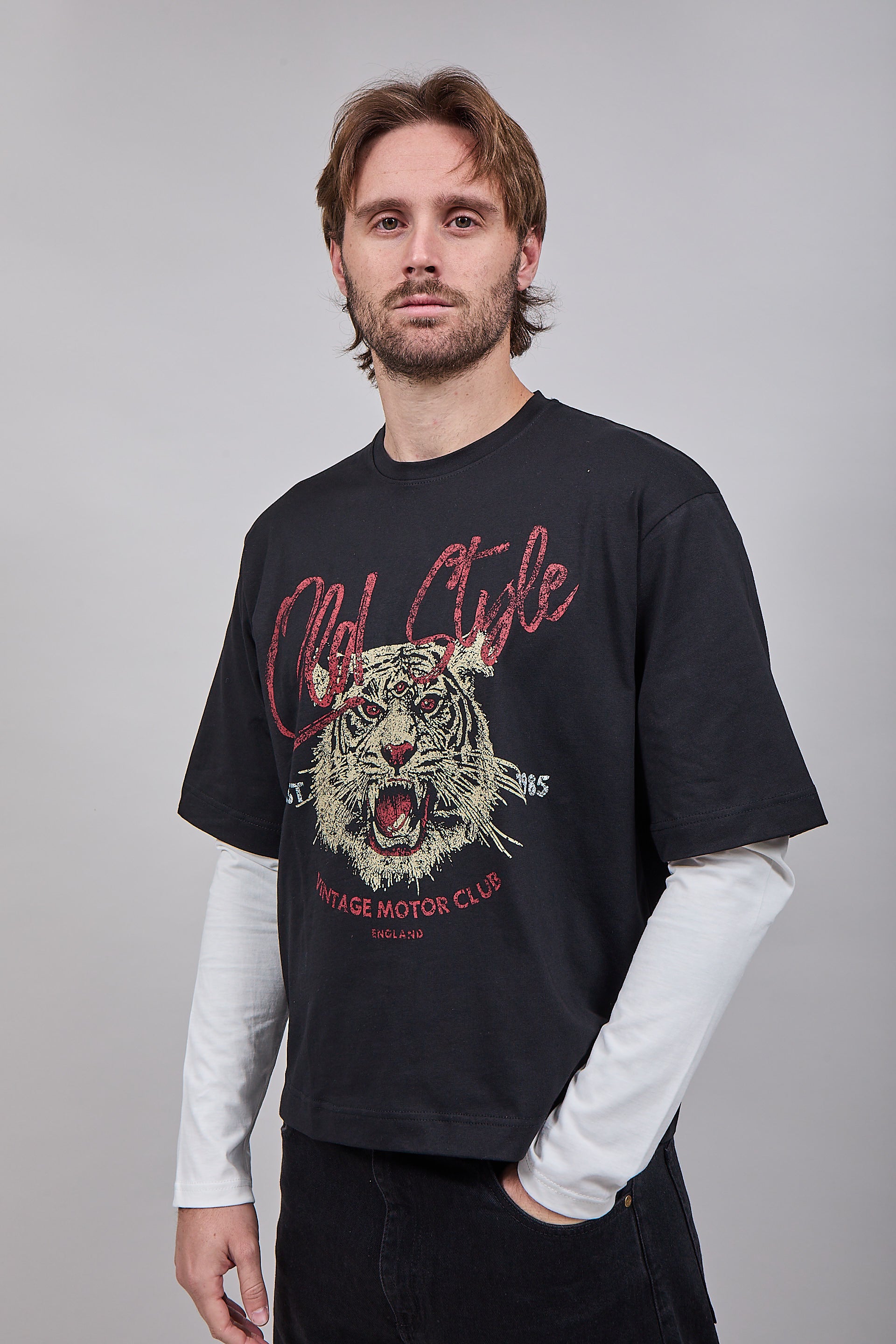 T-shirt Doppiamanica Berna Tigre Nera