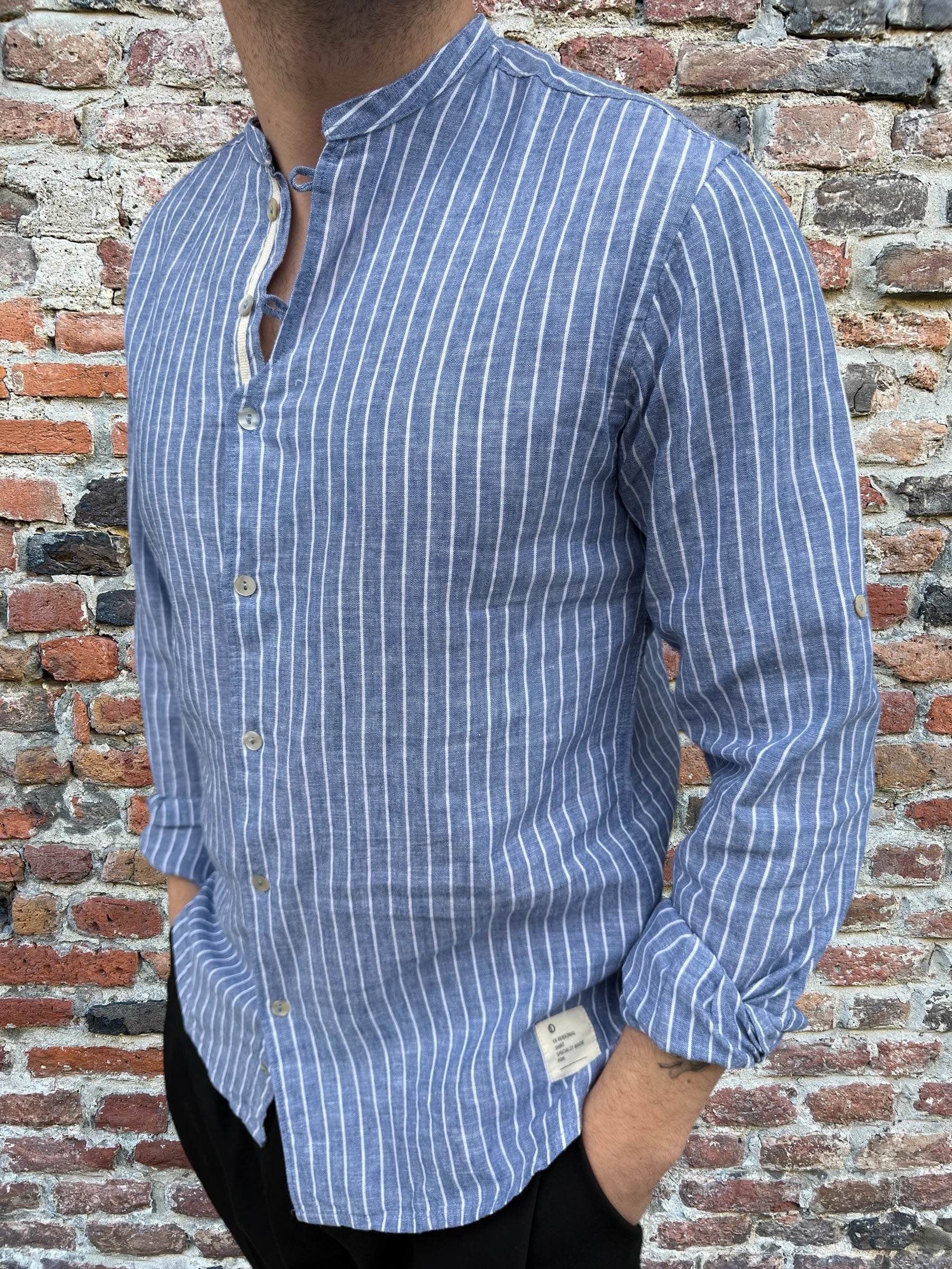 Camicia Over-D Coreana Riga Blu C13 (11912851652948)