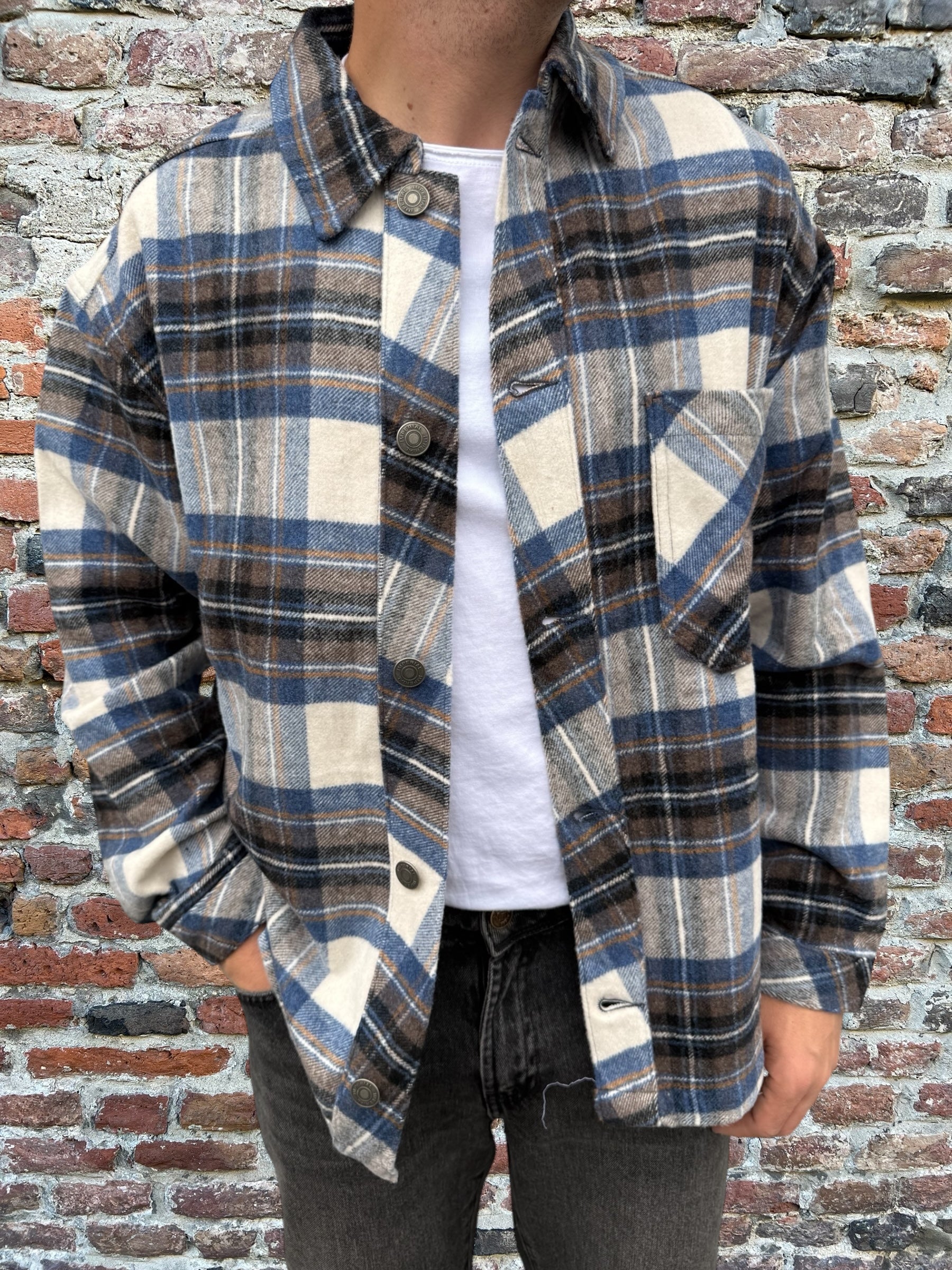 Camicione Imperial Quadri Bianco-Blu 004 (12252239069524)