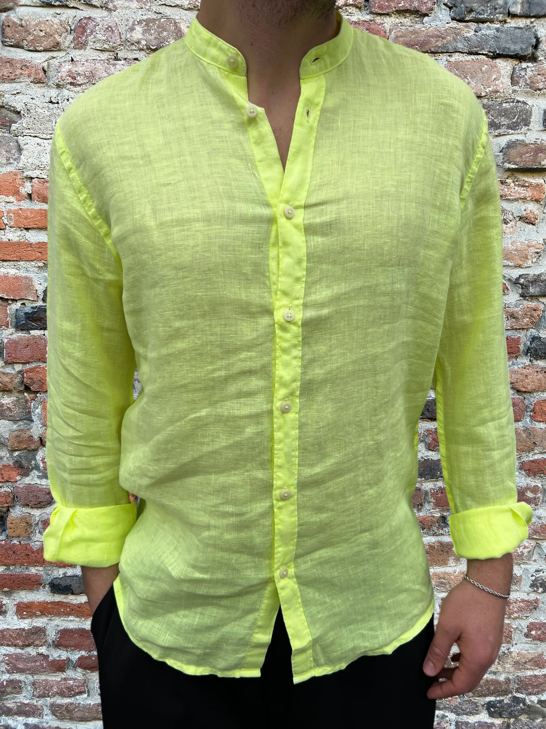 Camicia Block Eleven Lino Giallo Fluo (8940217106772)