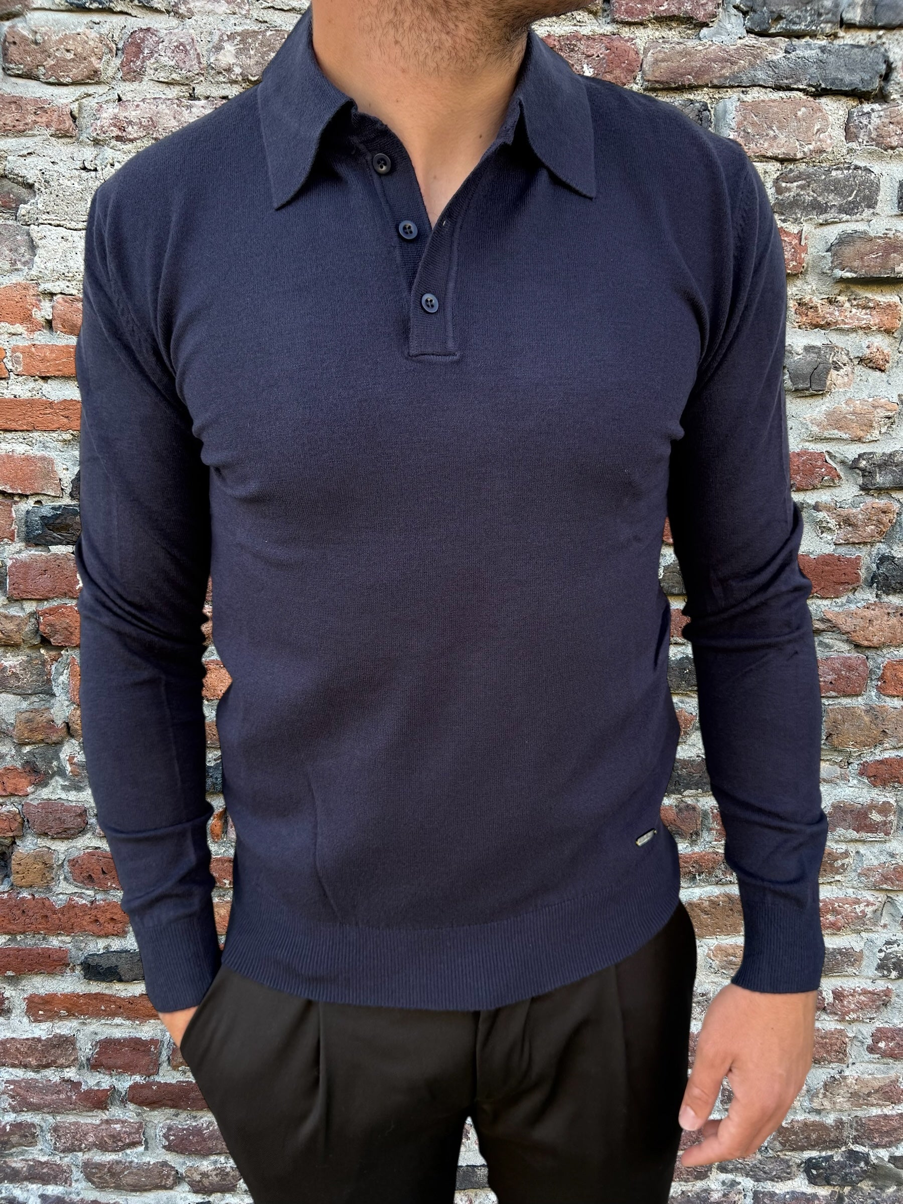 Maglioncino Polo Gianni Lupo Navy 508 (12238890402132)