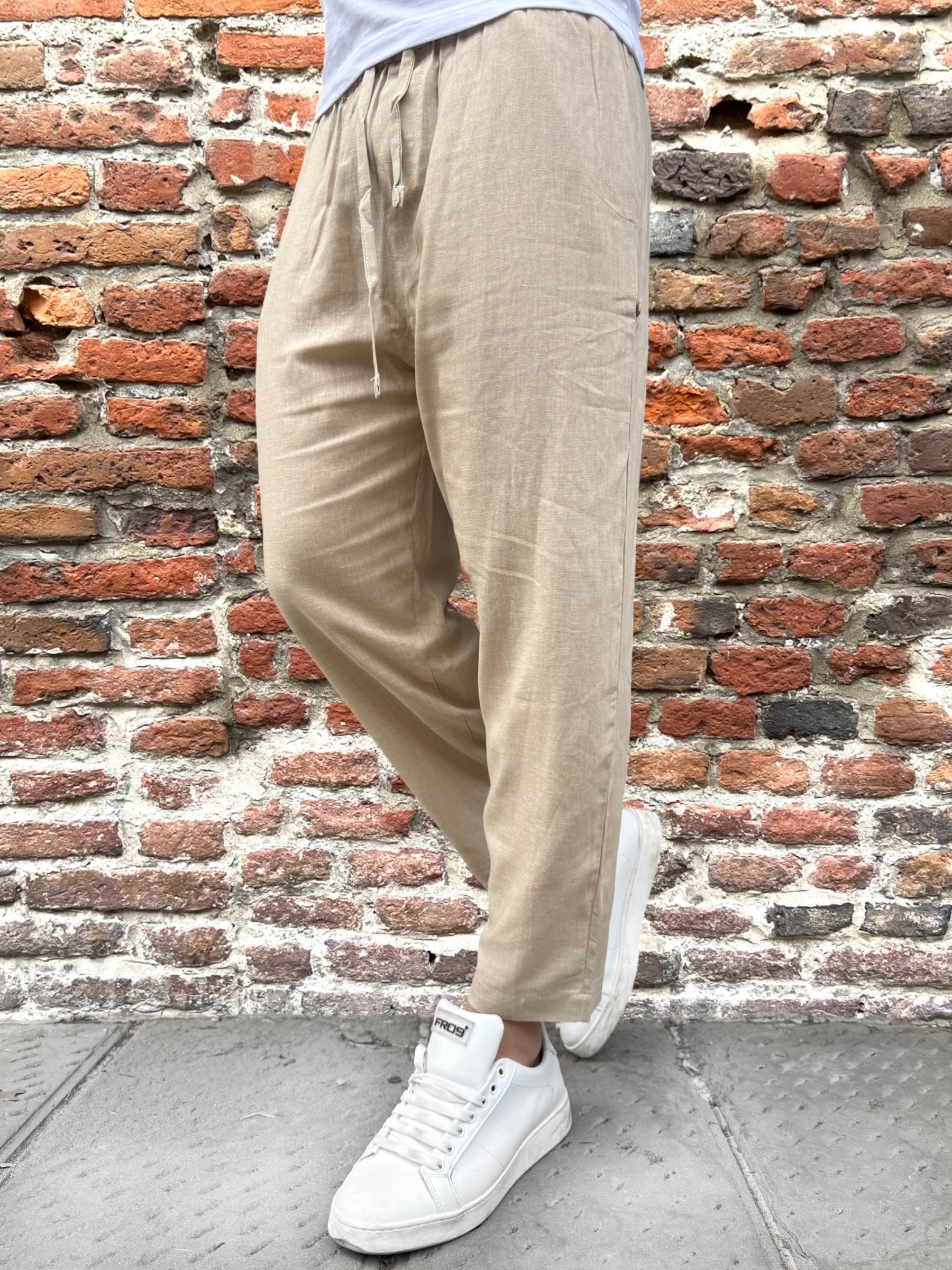 Pantalaccio Why Not Brand Shibuya Lino Beige PL62 (12147528270164)