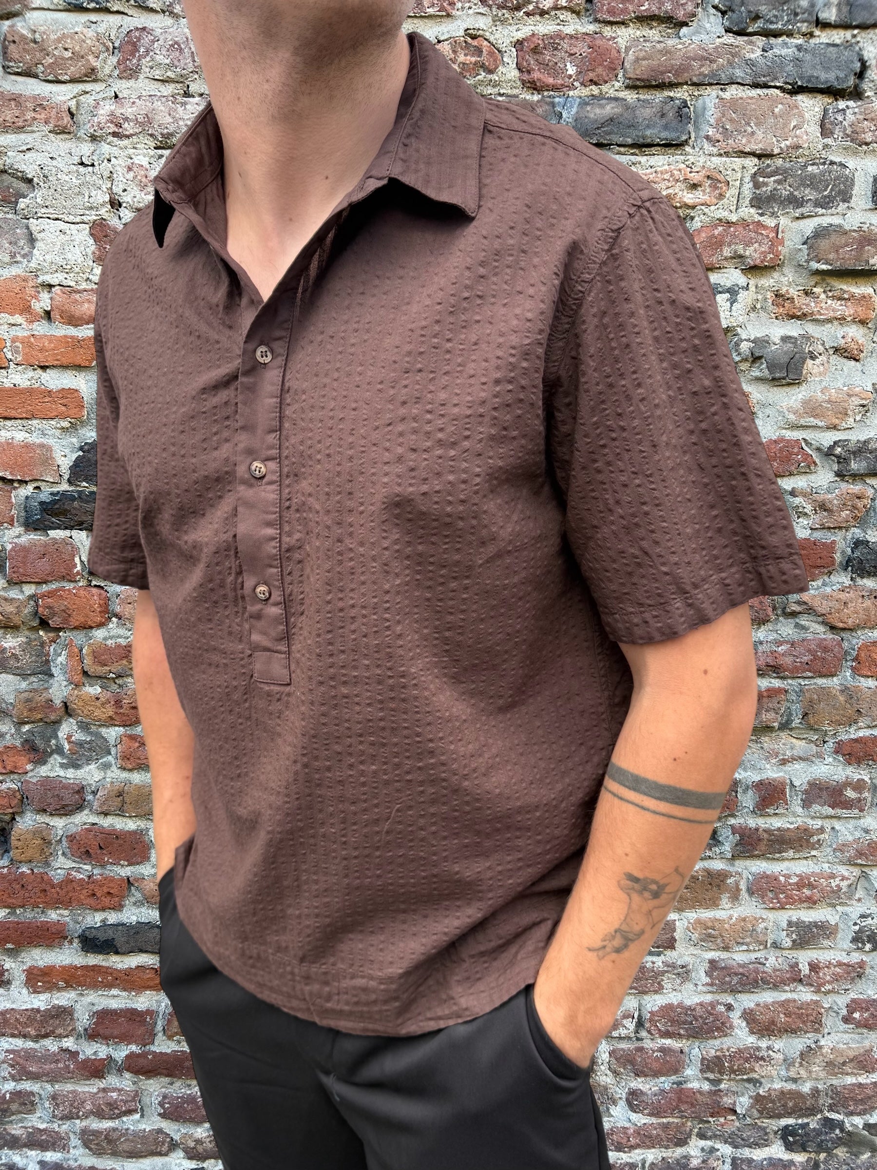 Camicia Berna Serafino Cioccolato 416 (12155637498196)