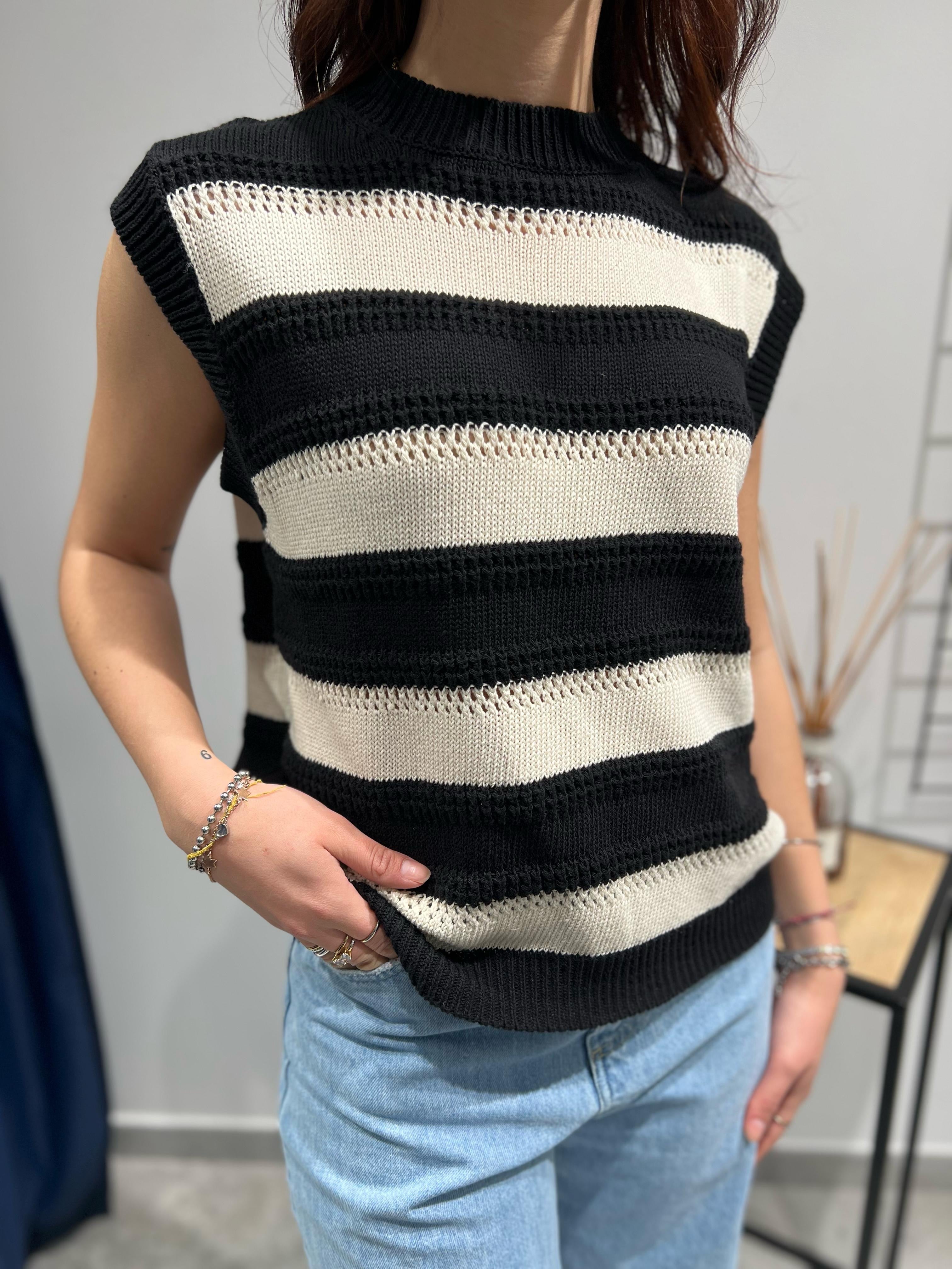 Gilet Lokita Righe Nero (11923105808724)