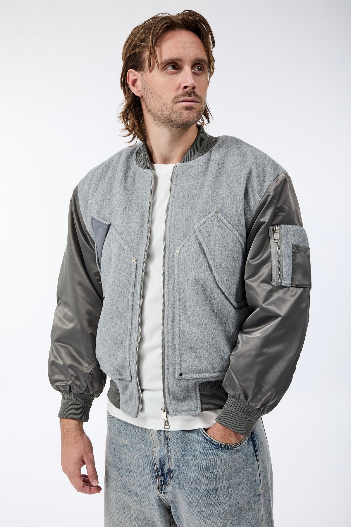 Bomber Berna Boxy Grigio