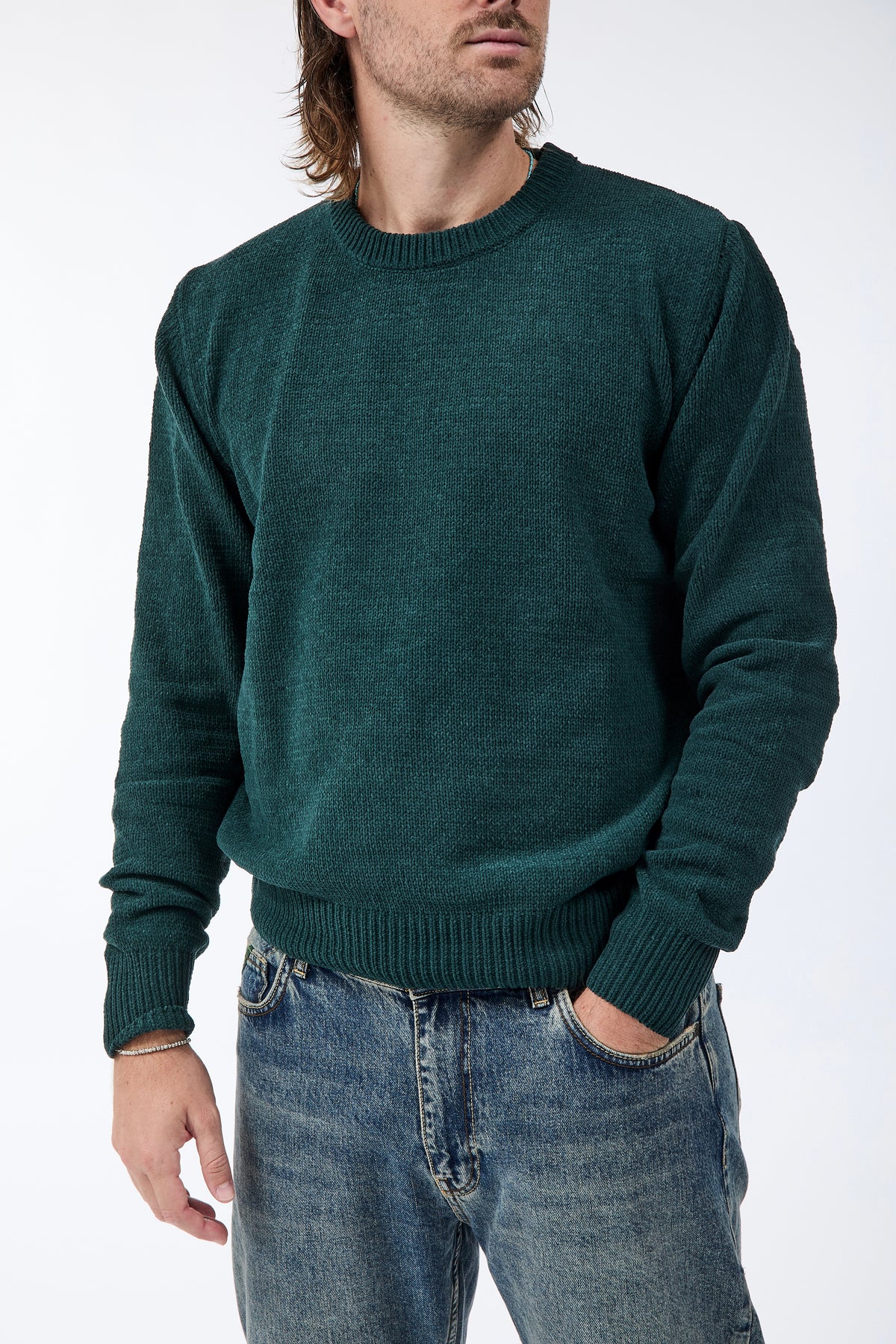 Maglione Gianni Lupo Ciniglia Dark Green 535