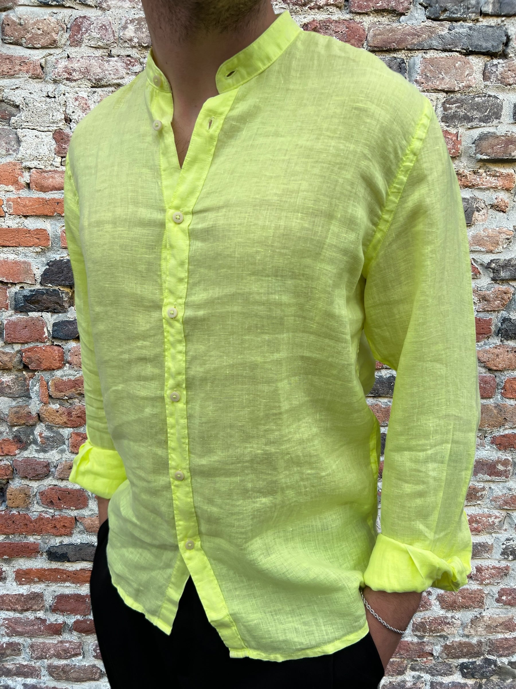 Camicia Block Eleven Lino Giallo Fluo (8940217106772)