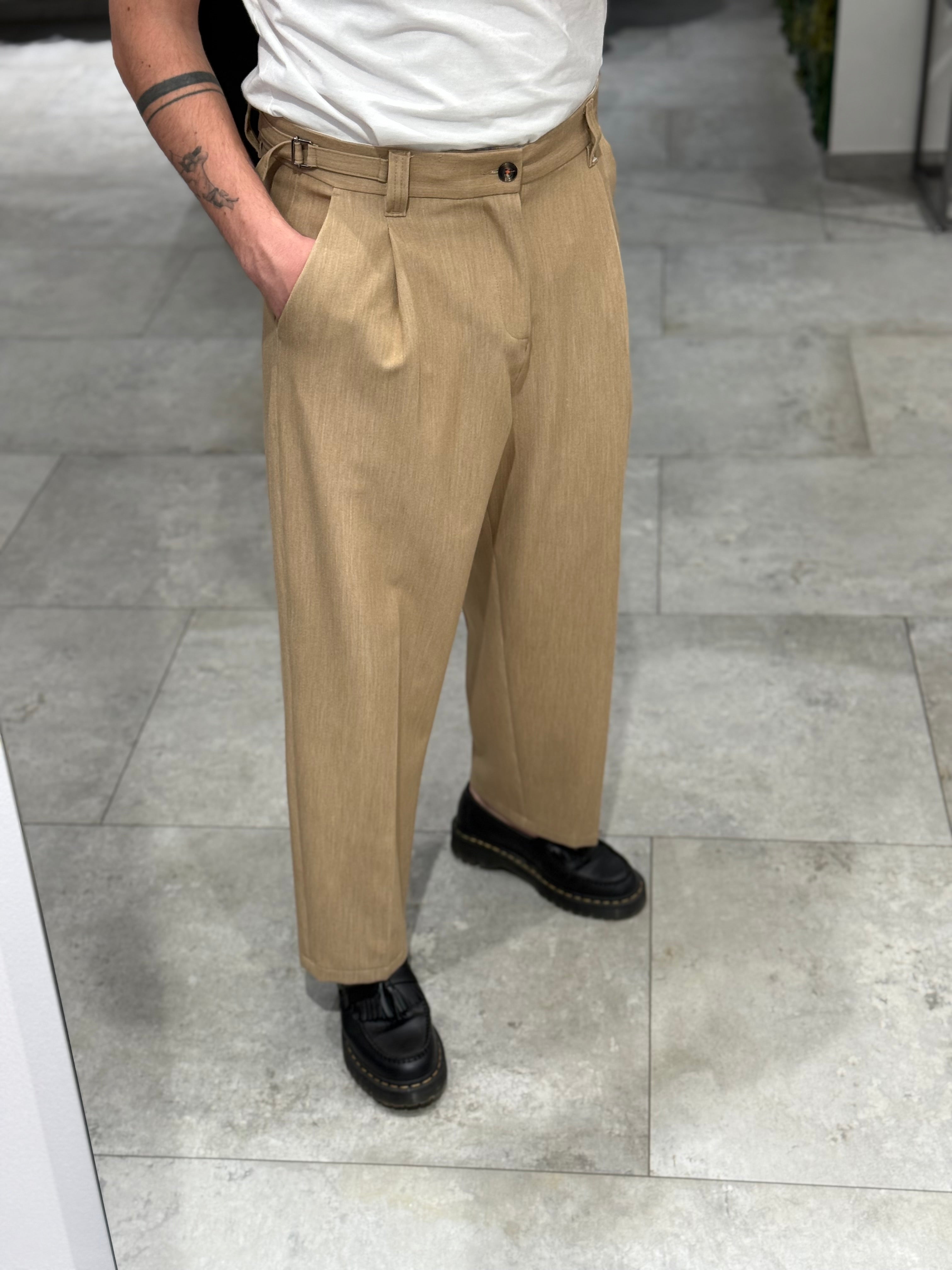 Pantalone Berna Palazzo Beige 128