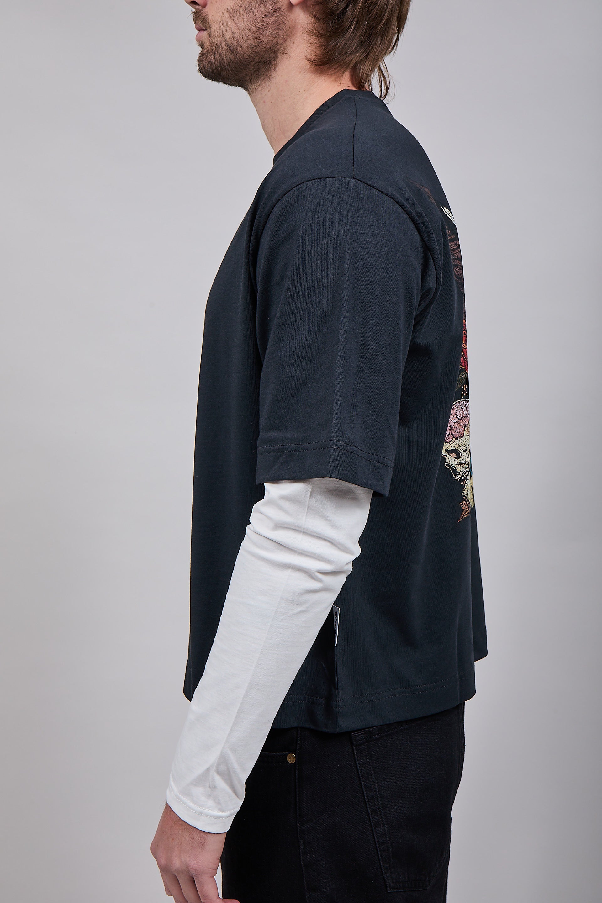 T-shirt Doppiamanica Berna Aquila Piombo