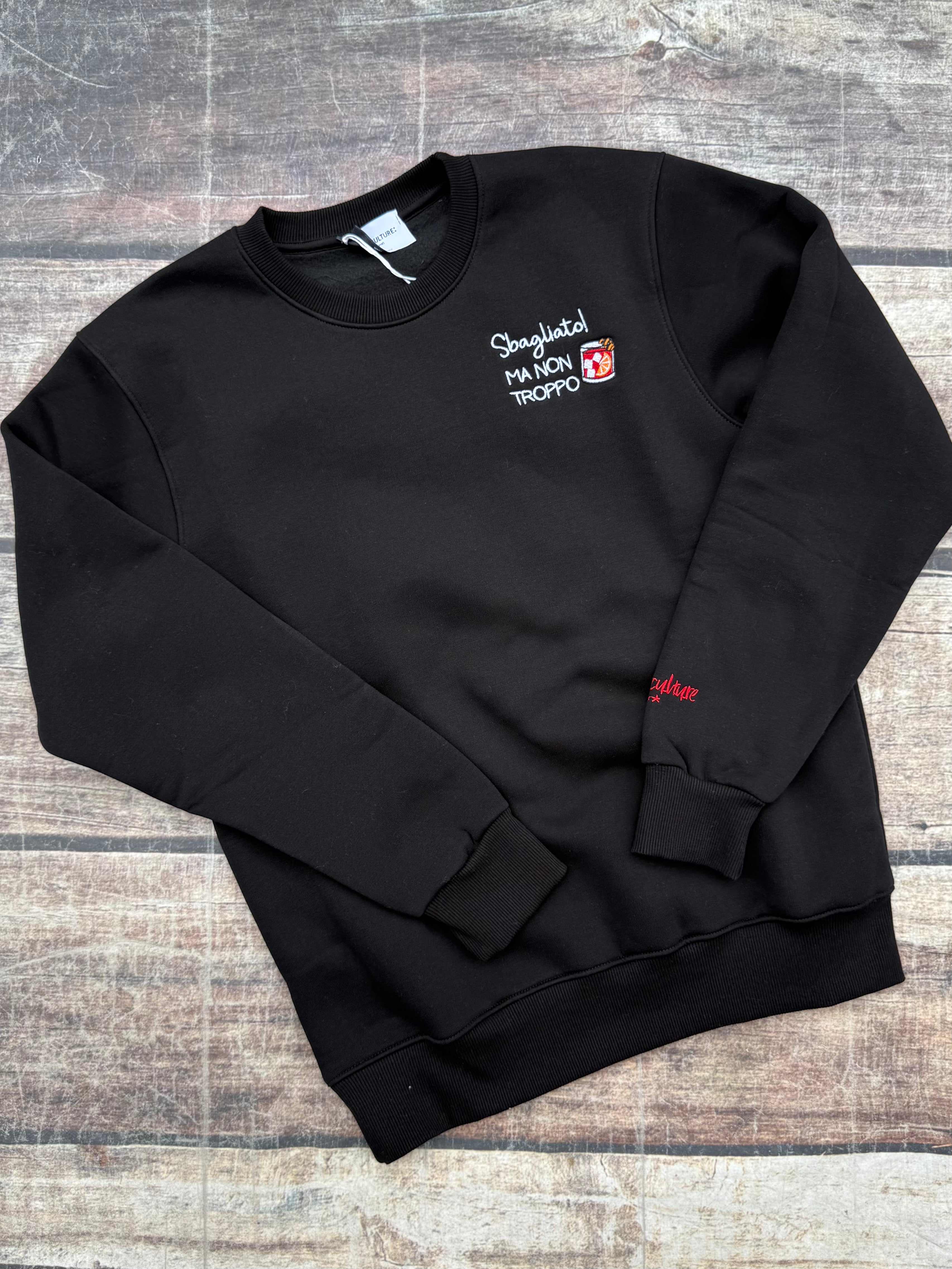 Felpa Superculture Girocollo Nera A1395 (12218656096596)