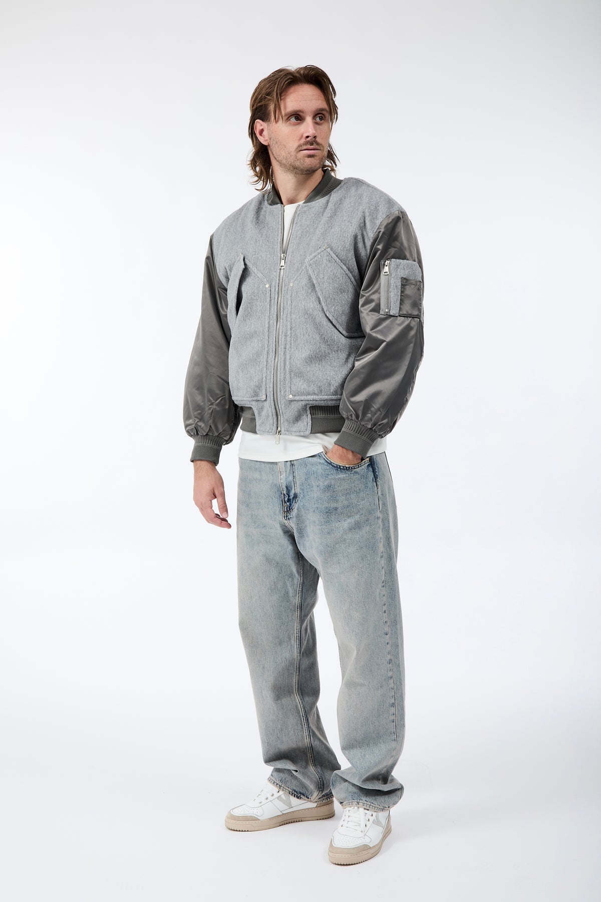 Bomber Berna Boxy Grigio
