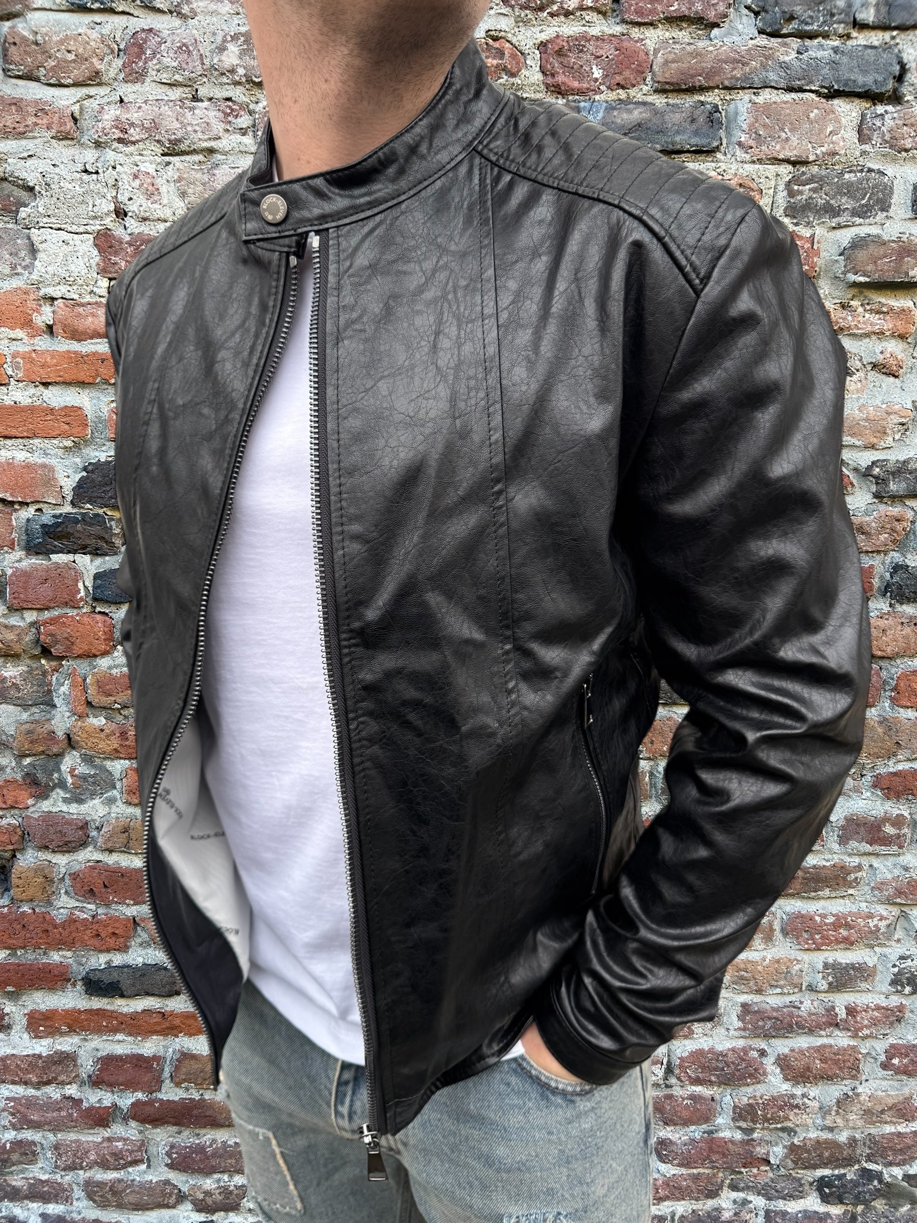Biker Block Eleven Ecopelle Nero (11827285950804)