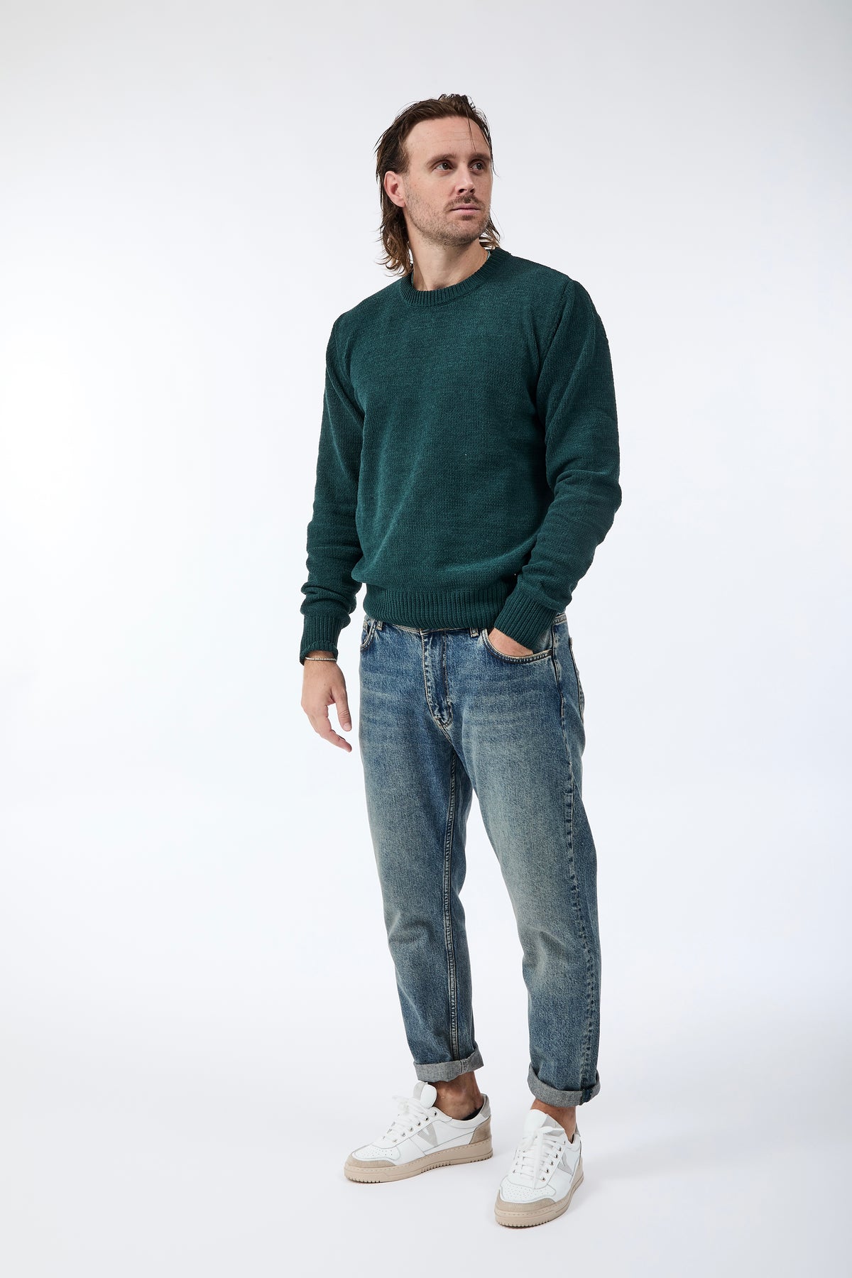 Maglione Gianni Lupo Ciniglia Dark Green 535