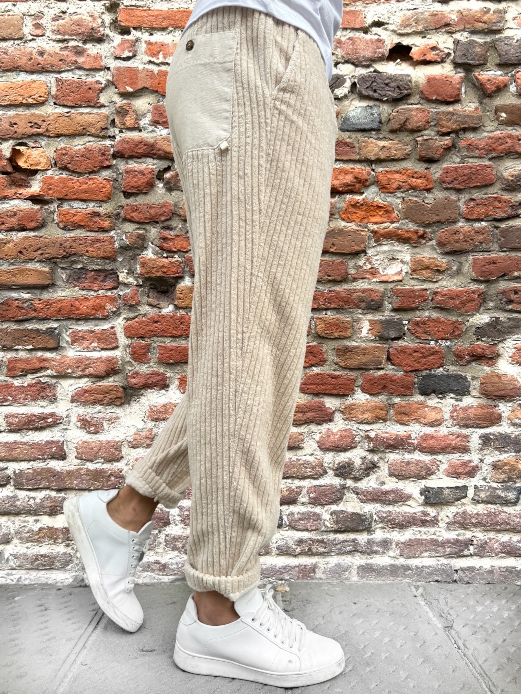 Pantalone Block Eleven Velluto Canvas Panna (12242337956180)