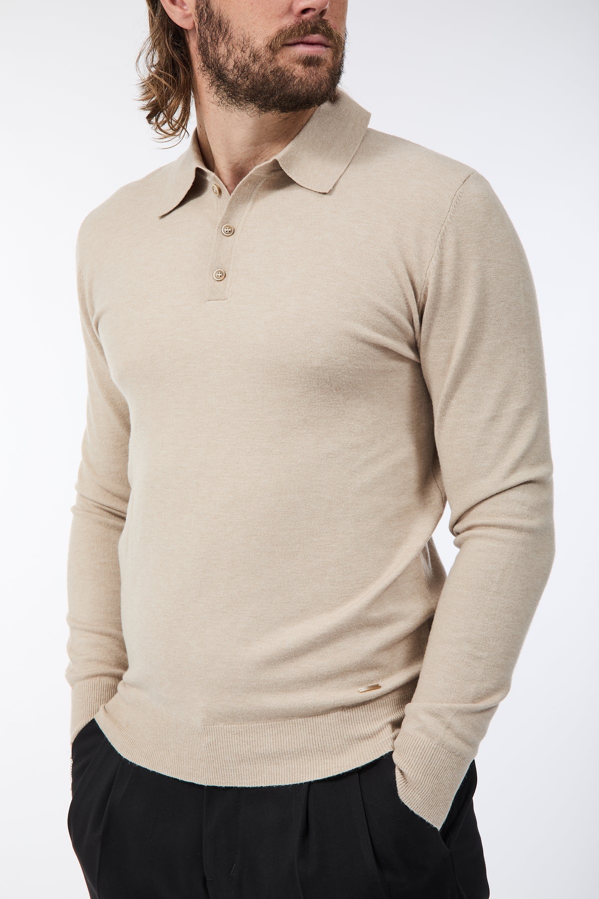 Maglioncino Polo Gianni Lupo 508 Cammello