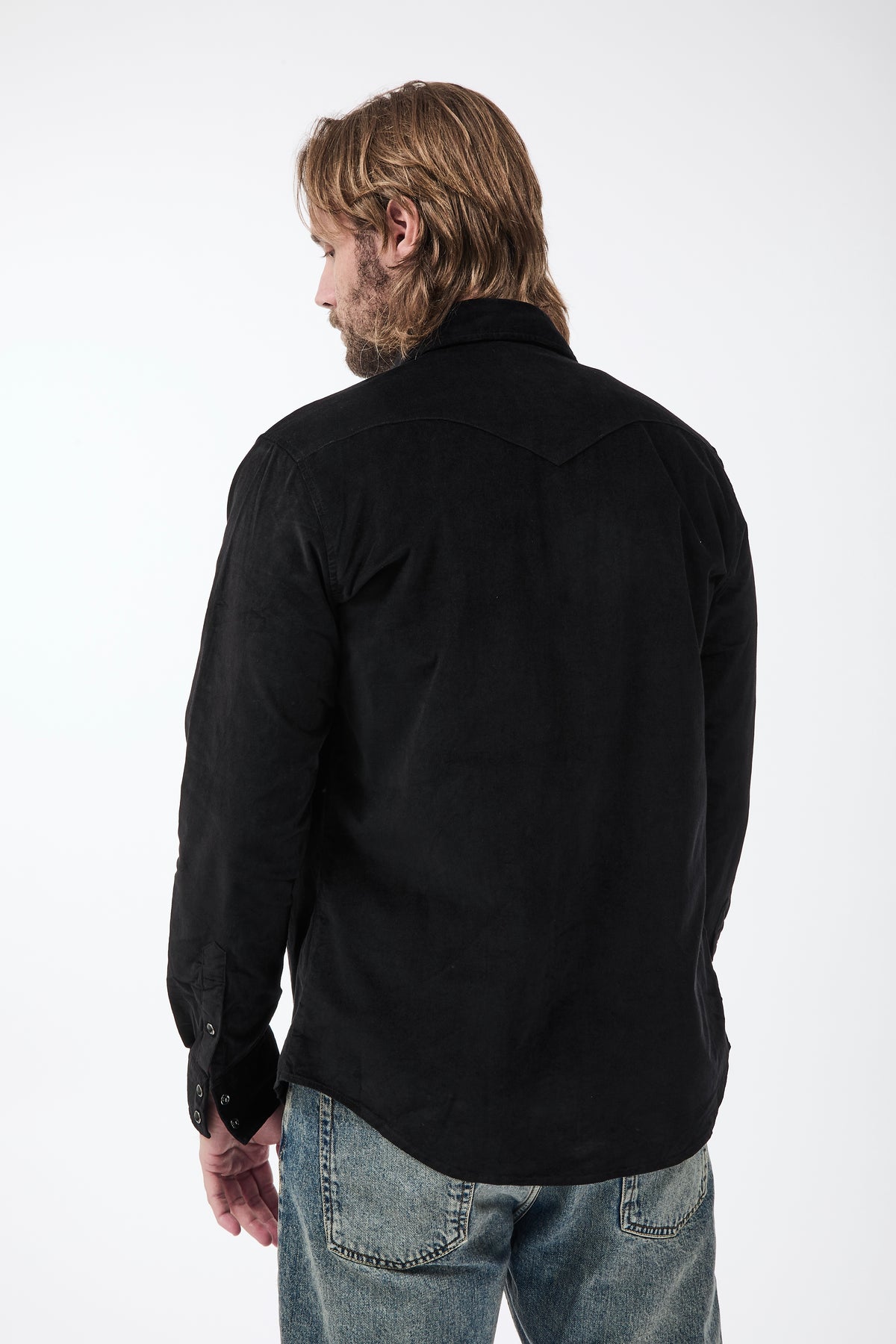 Camicia Gianni Lupo Velluto Nera 7800