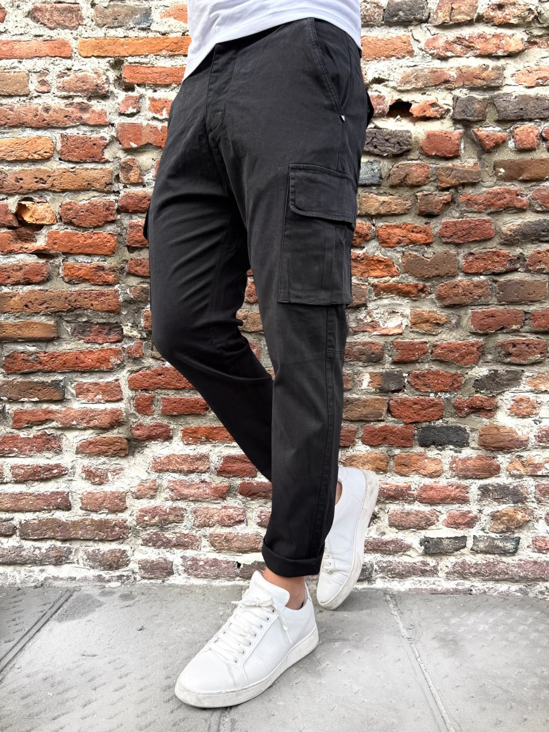 Pantalone Gianni Lupo Cargo Nero 326 (12247710237012)