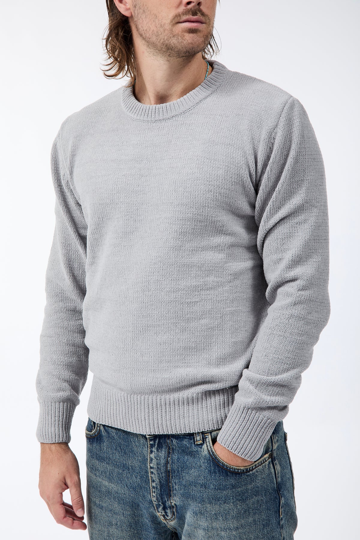 Maglione Gianni Lupo Ciniglia Grigio 535