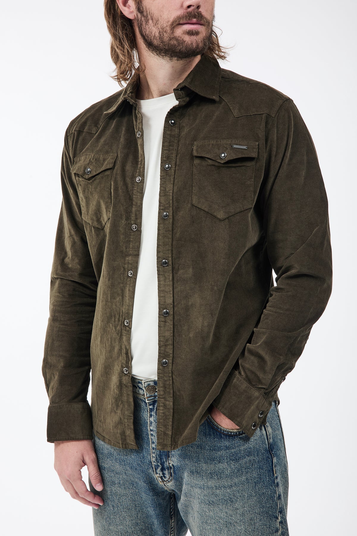 Camicia Gianni Lupo Velluto Militare 7800