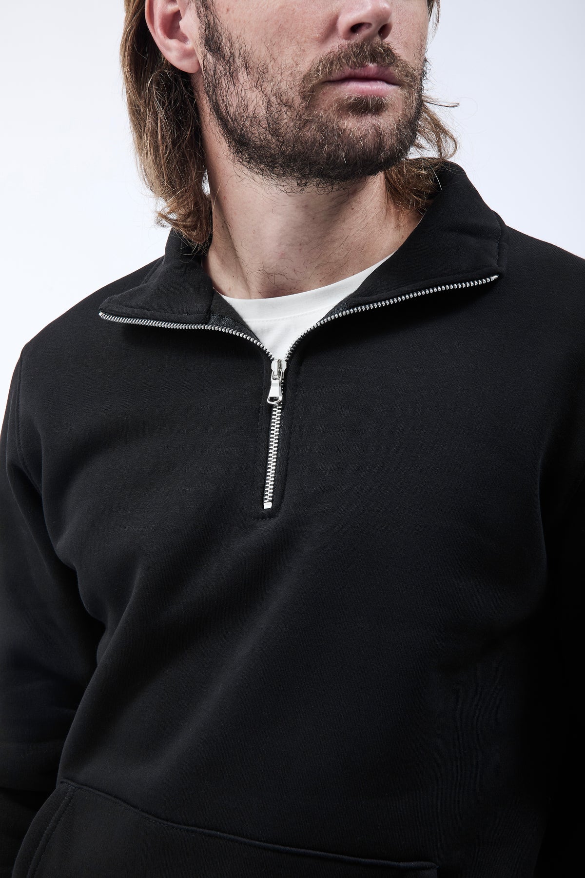 Felpa Superculture Mezza Zip Folk Nera