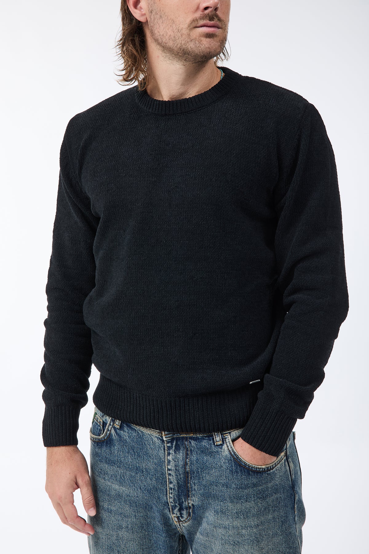 Maglione Gianni Lupo Ciniglia Nero 535