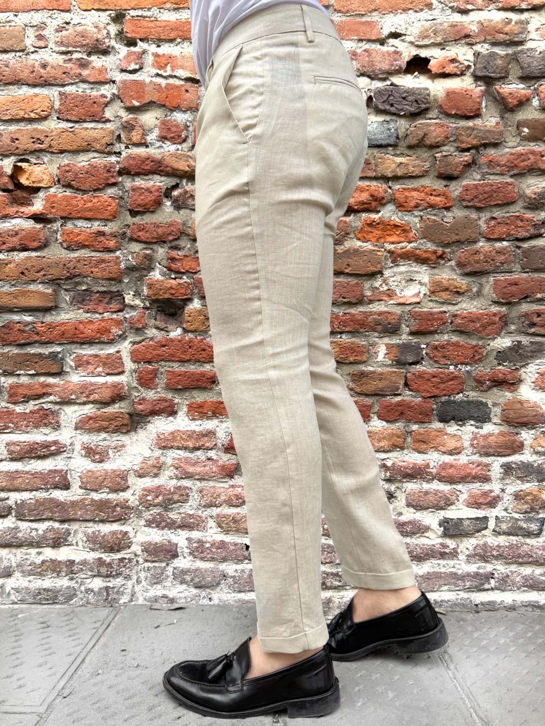 Pantalone Over-D Chino Lino Beige G11 (11988898152788)