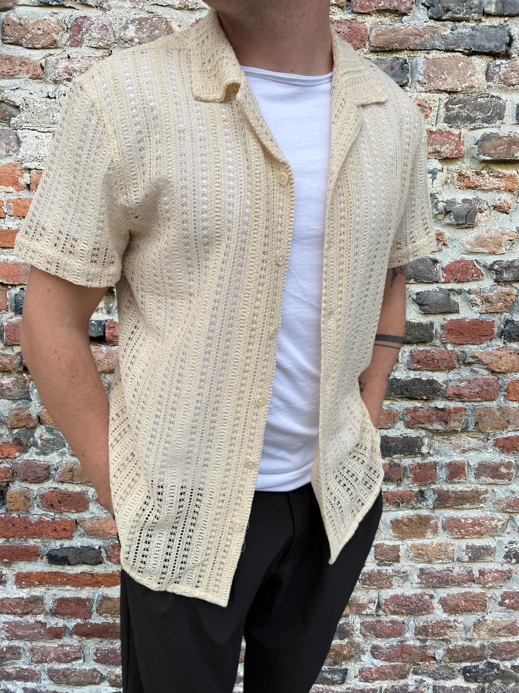 Camicia Gianni Lupo Beige 347 (11921075667284)