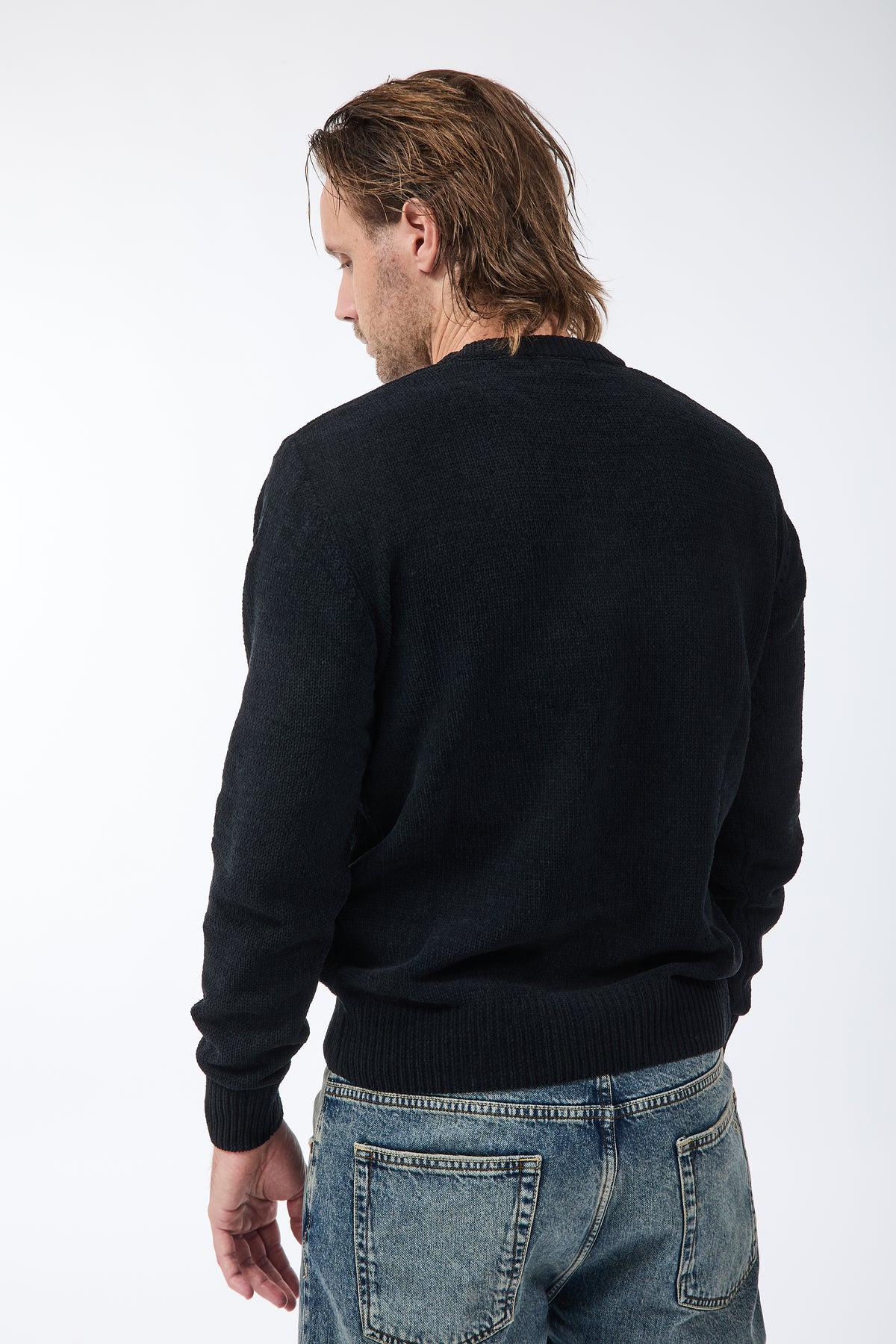 Maglione Gianni Lupo Ciniglia Nero 535
