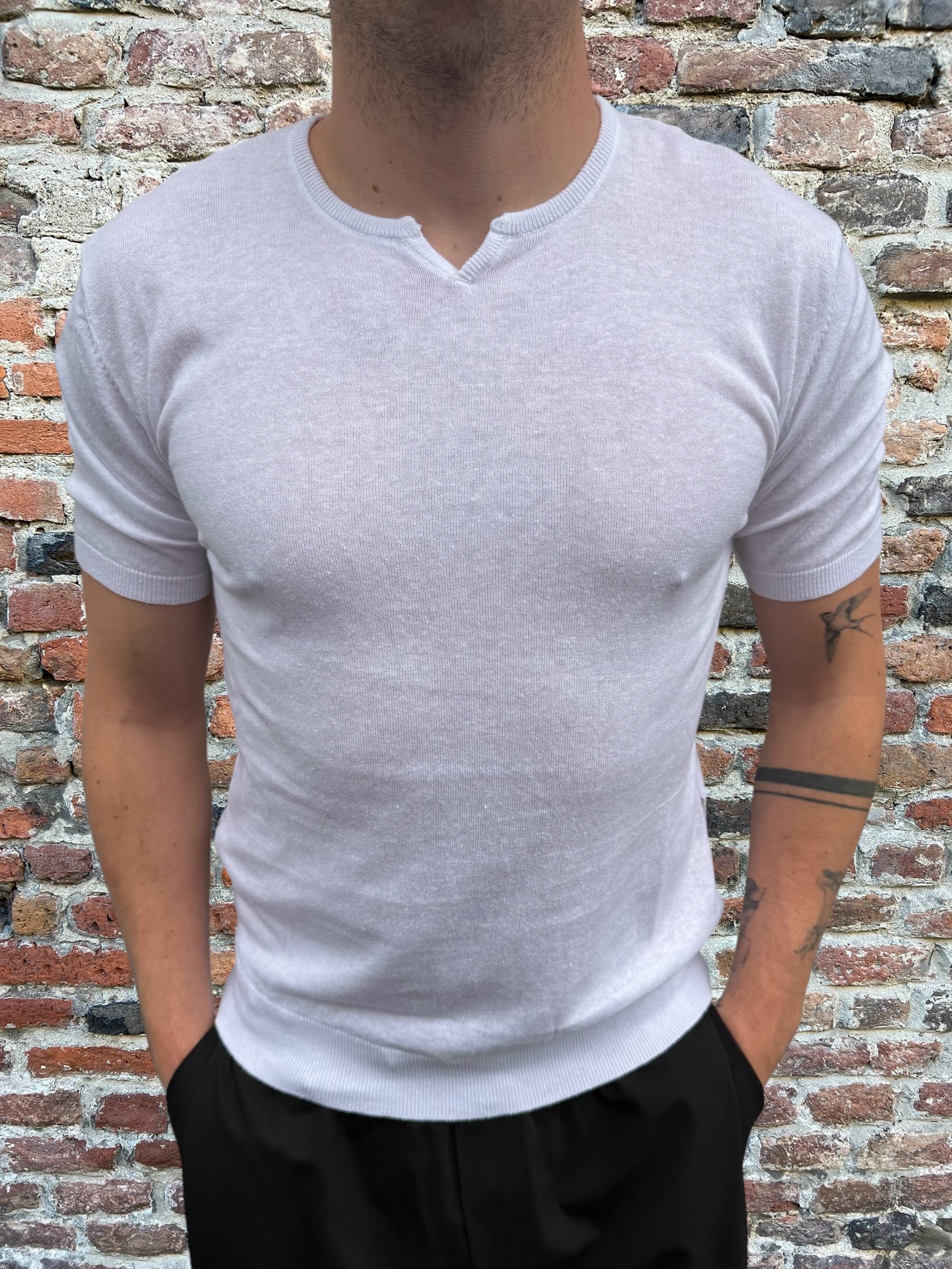 T-shirt Hamaki-ho Misto Lino Bianca 3150 (12020640612692)