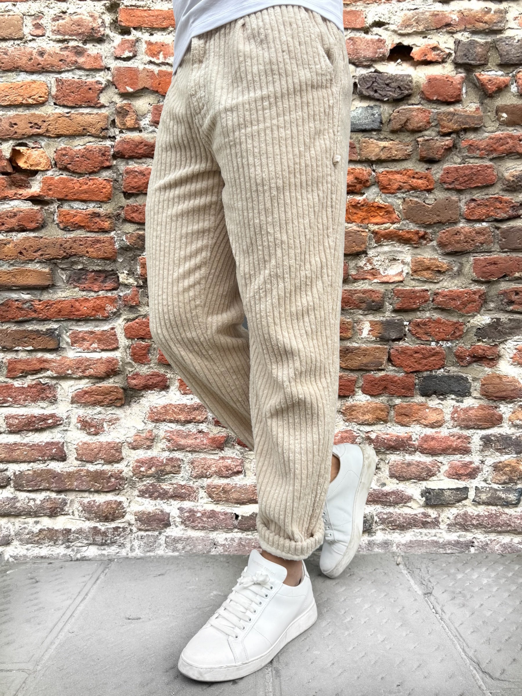 Pantalone Block Eleven Velluto Canvas Panna (12242337956180)