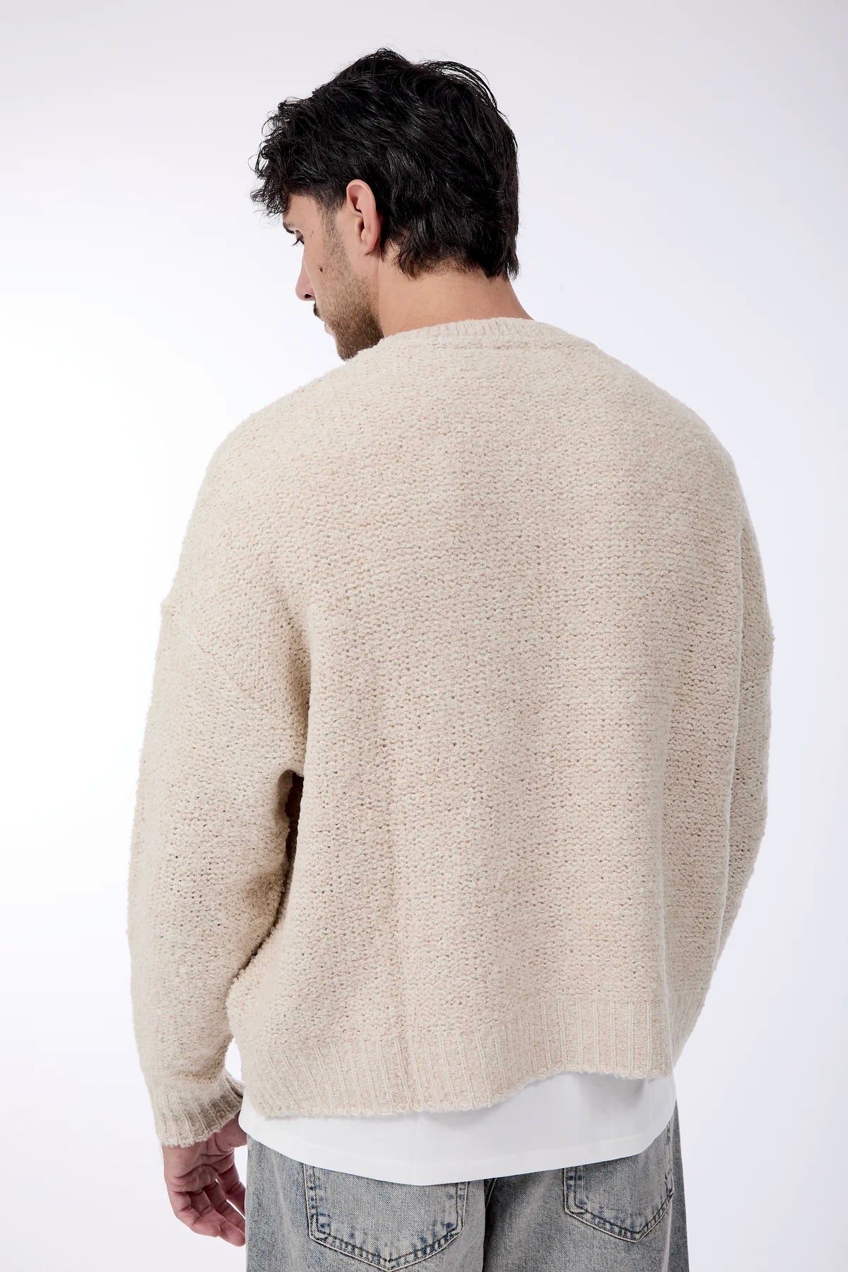Maglione Over-d Bouclé Cropped Corda M65