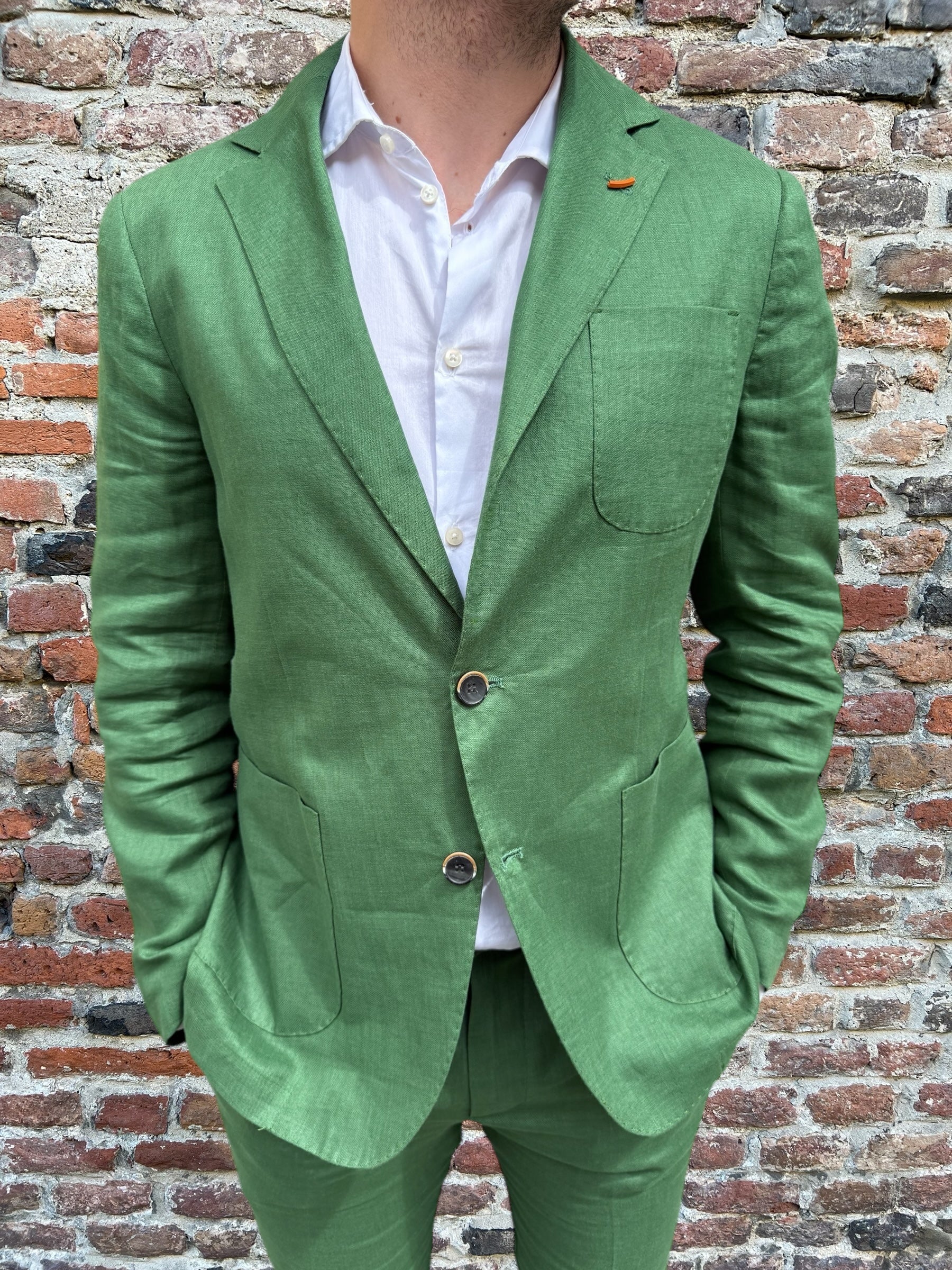 Giacca Over-D Lino Verde G11 (11988904673620)
