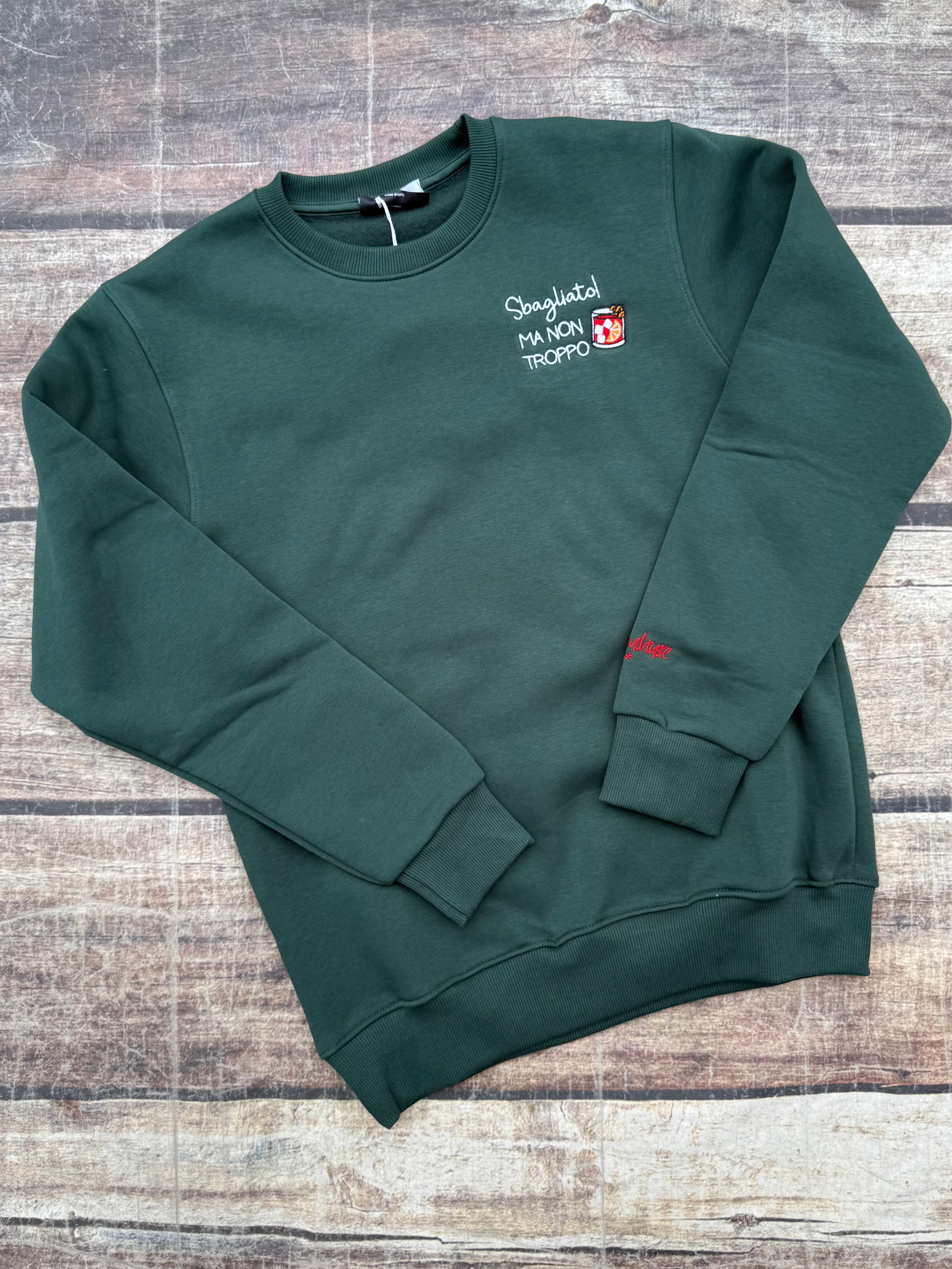 Felpa Superculture Girocollo Verde Bosco A1395 (12218653966676)