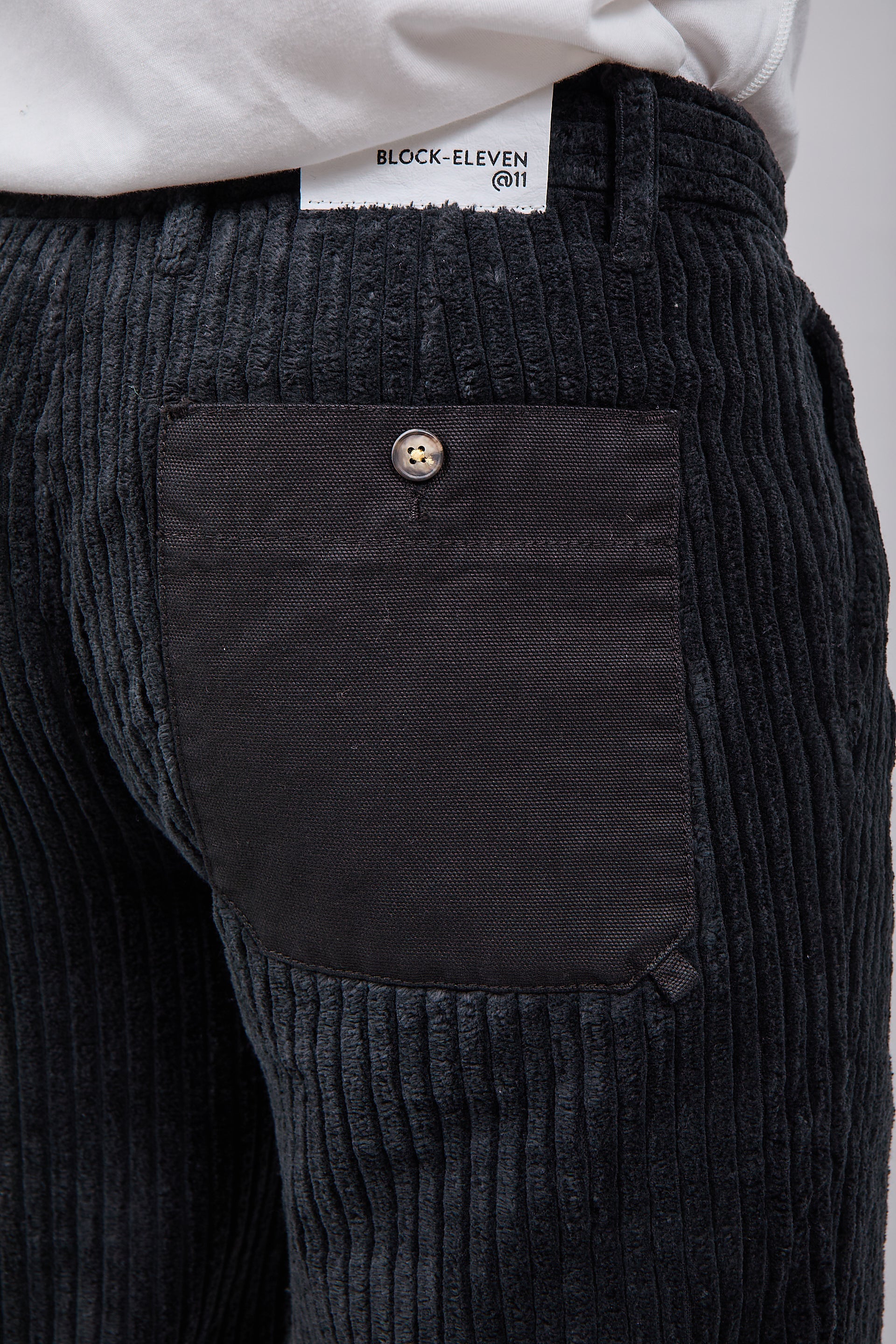 Pantalone Block Eleven Velluto Canvas Nero
