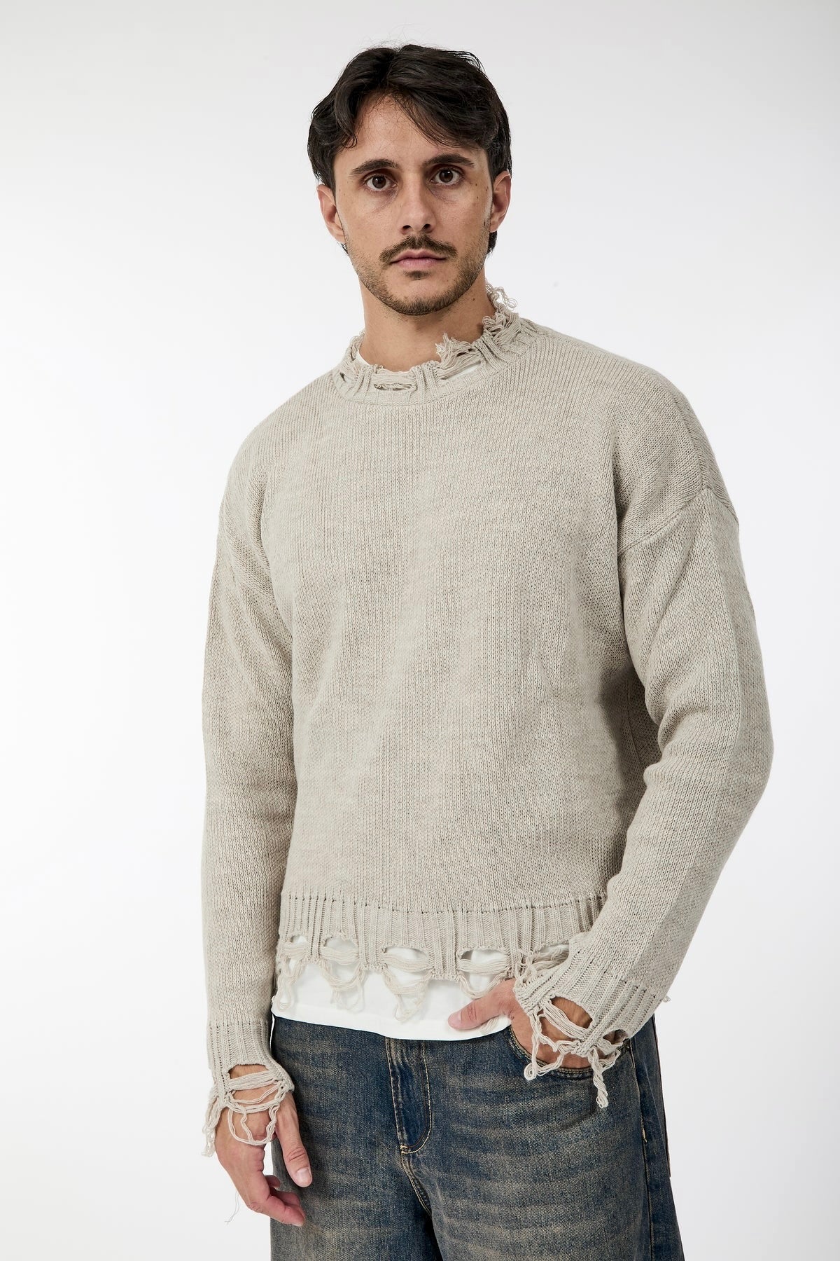 Maglione Imperial Strappi Beige